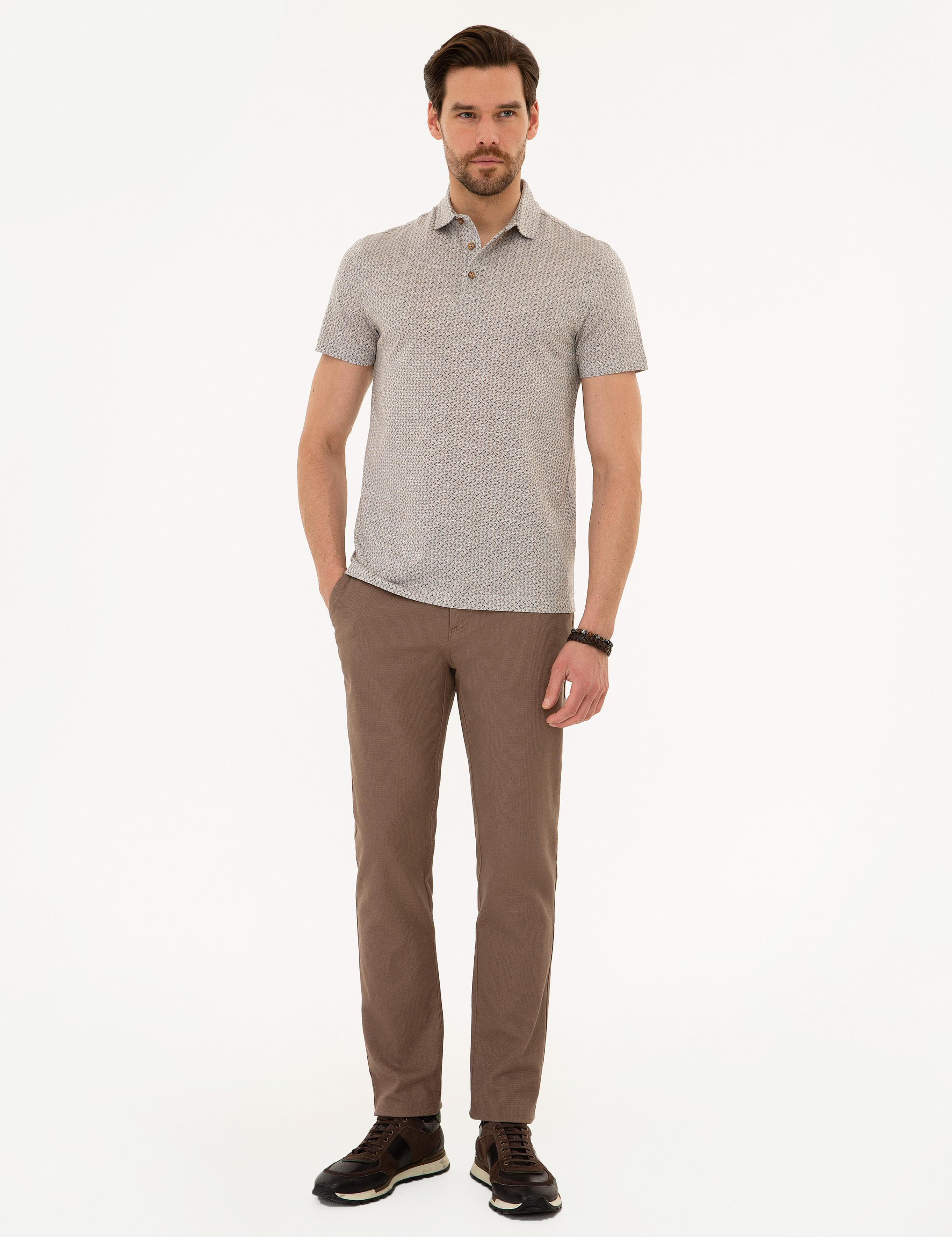 Açık Kahverengi Slim Fit Merserize Polo Yaka Tişört