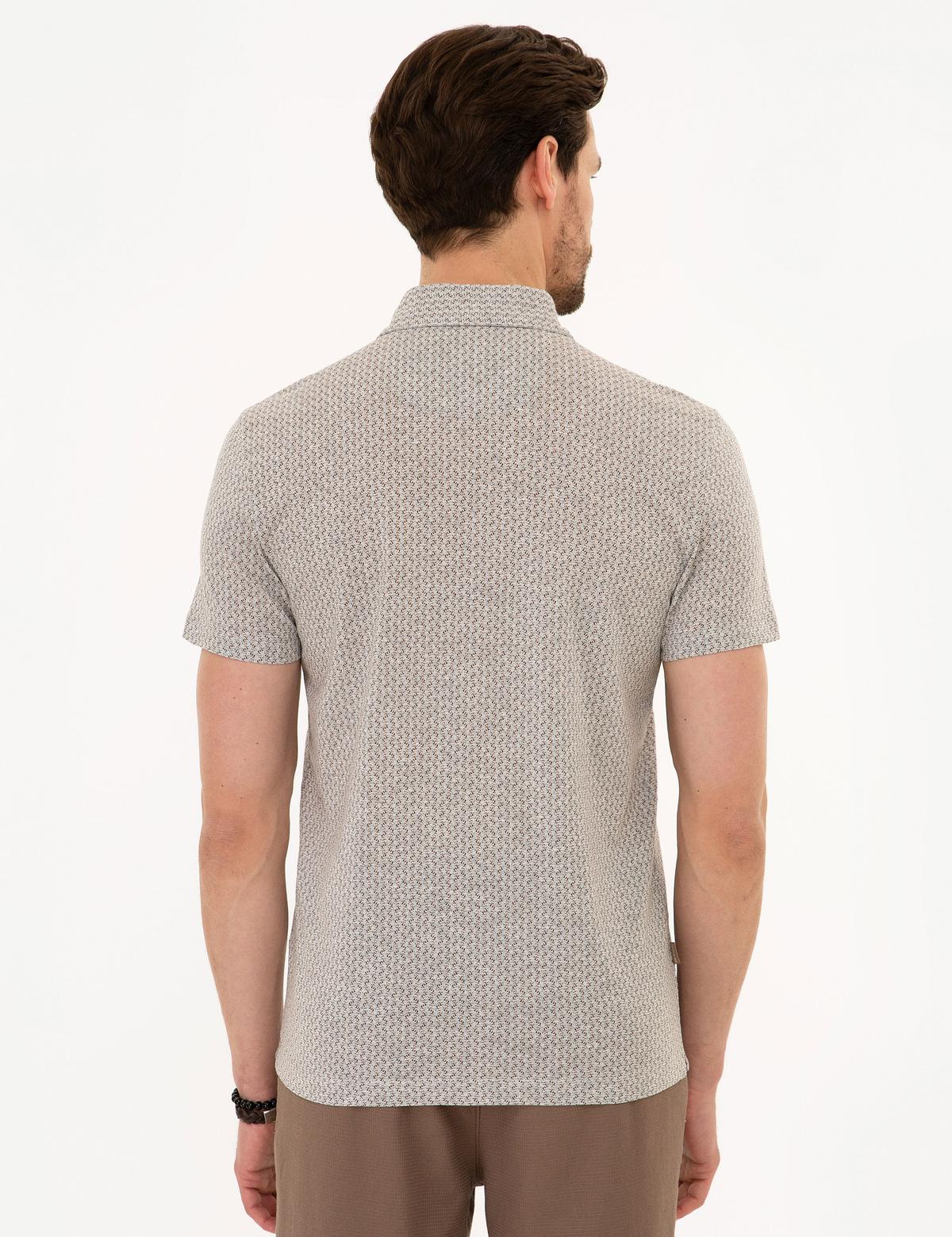 Açık Kahverengi Slim Fit Merserize Polo Yaka Tişört - 50218555006