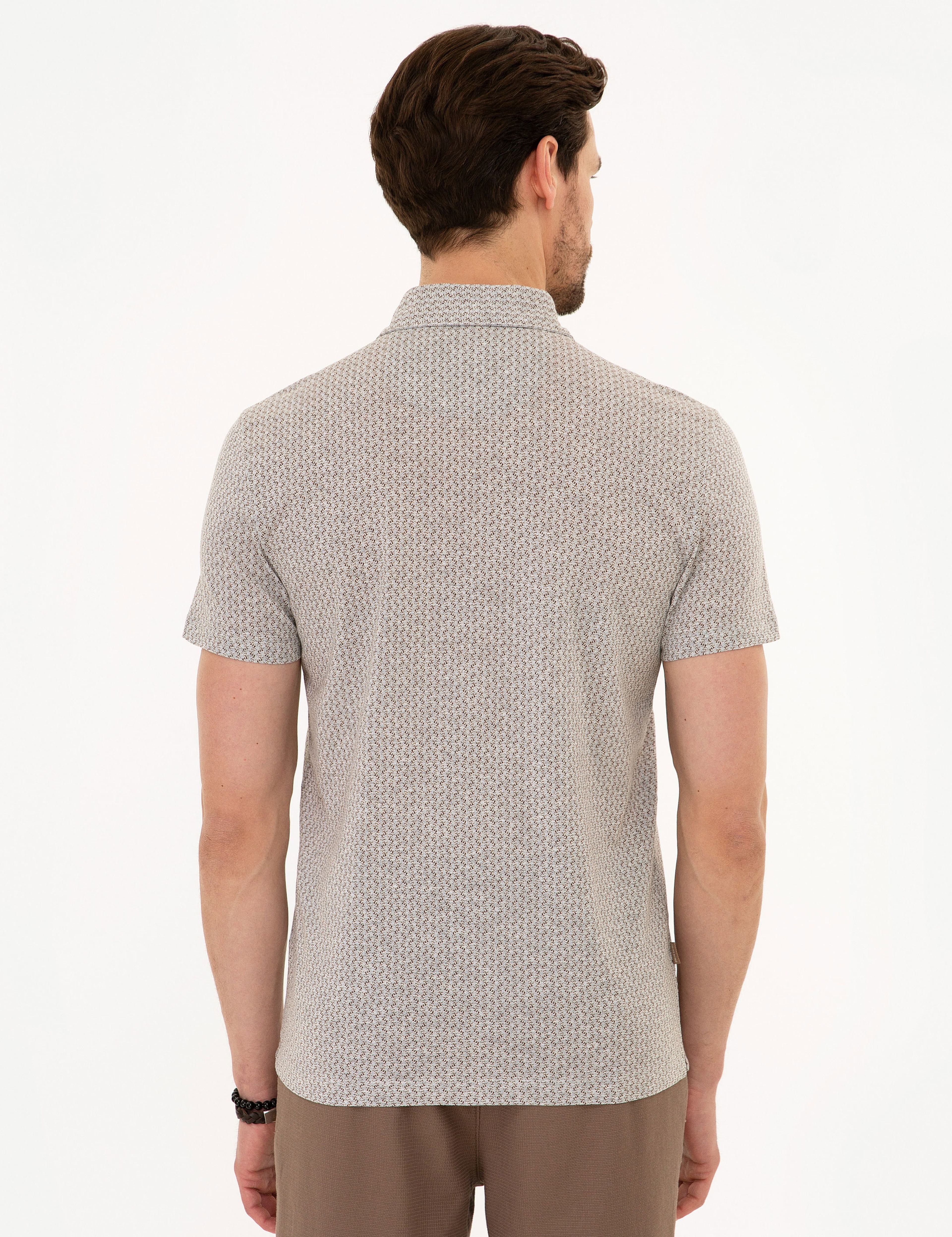Açık Kahverengi Slim Fit Merserize Polo Yaka T-Shirt - Image 3