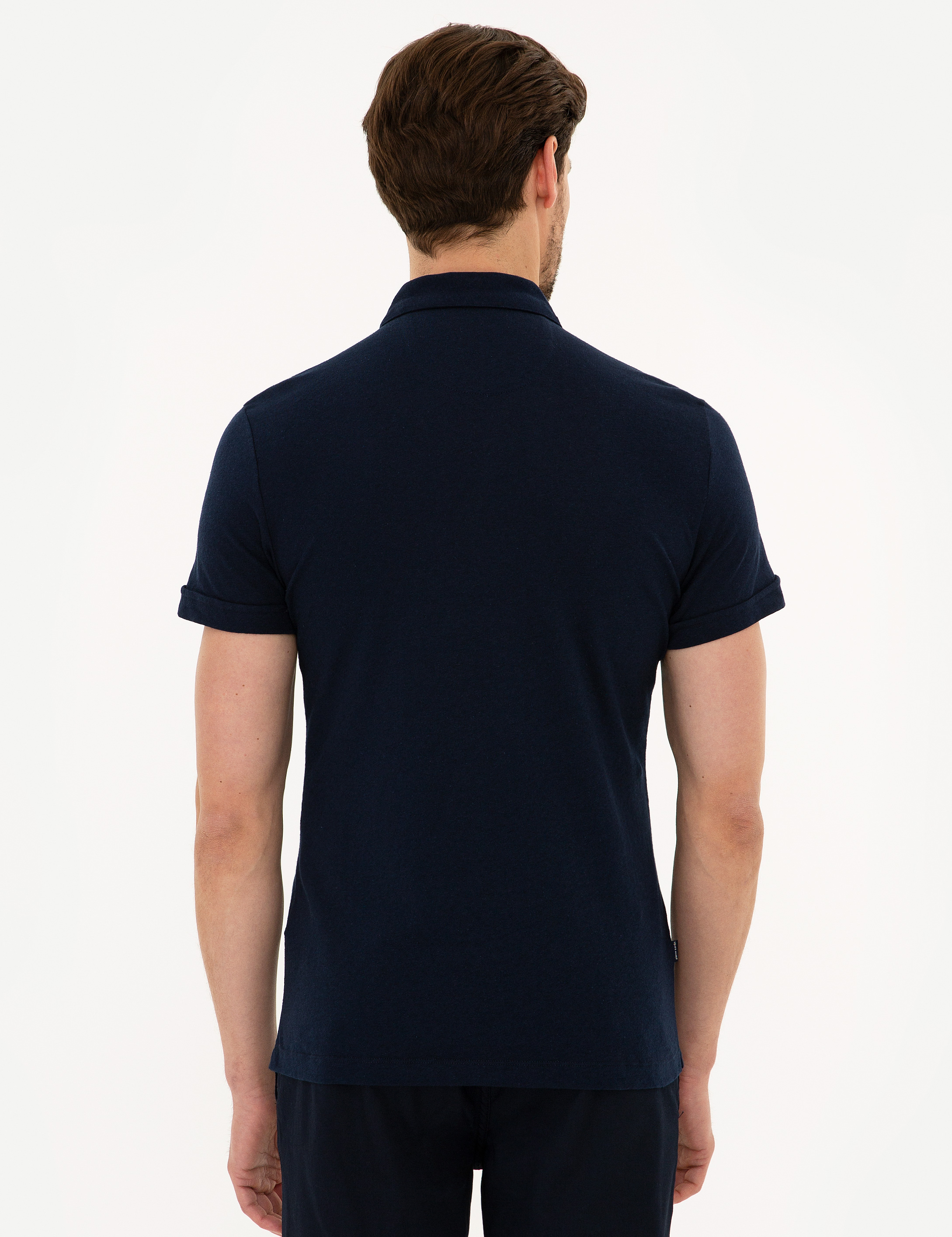 Lacivert Slim Fit Polo Yaka Tişört
