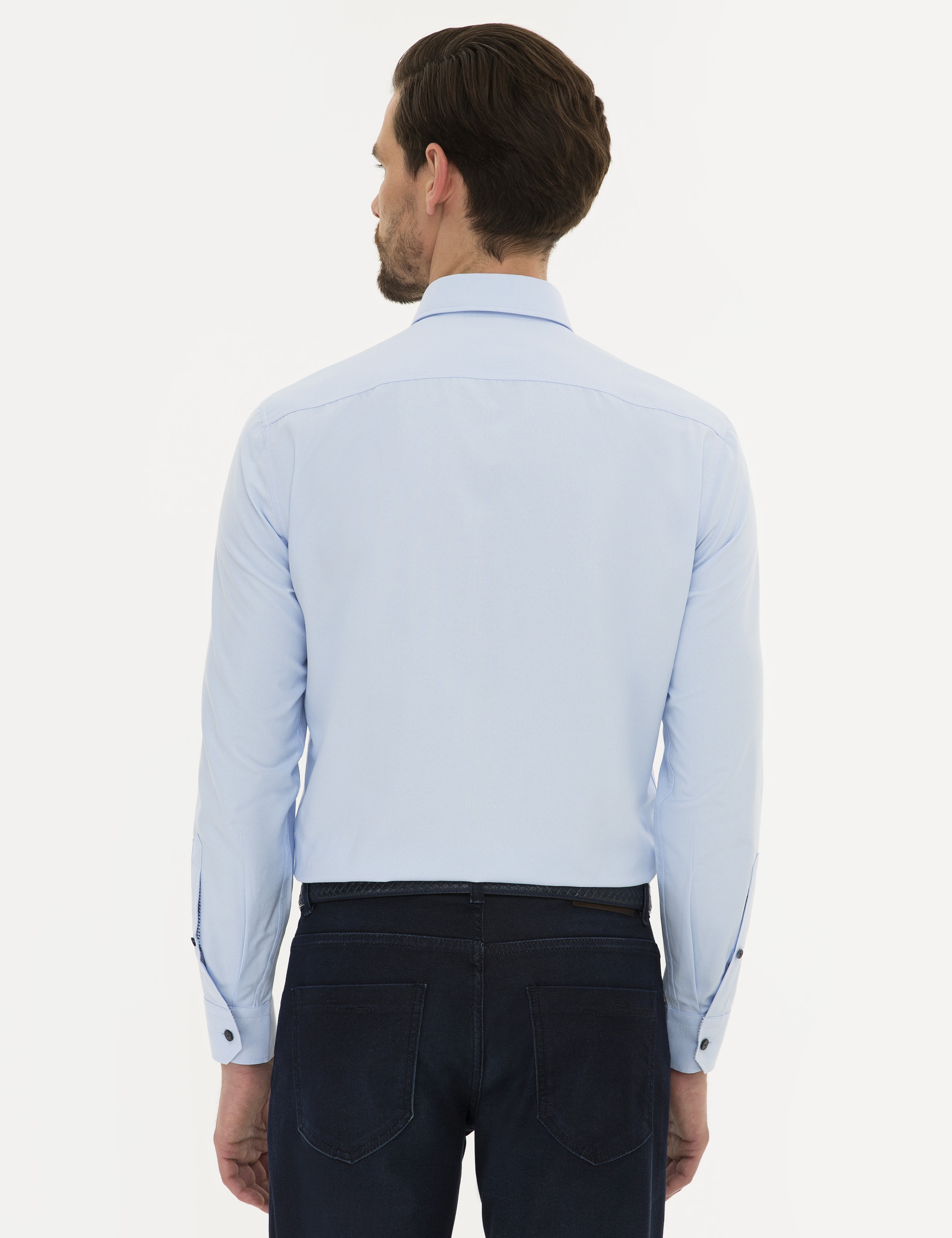 Açık Mavi Slim Fit Oxford Gömlek