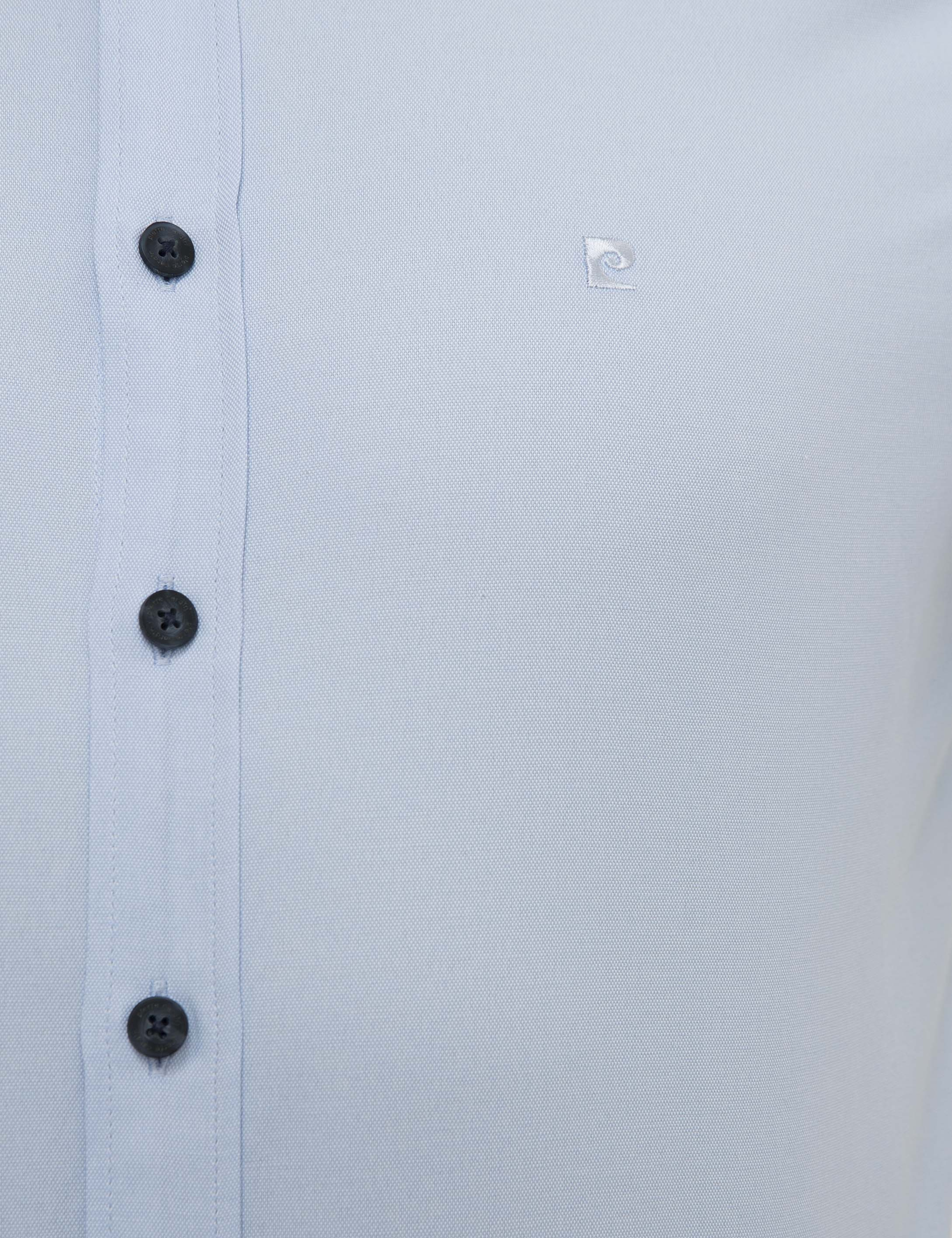 Açık Mavi Slim Fit Oxford Gömlek - Image 5