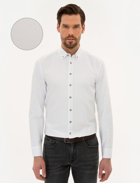 Beyaz Slim Fit Oxford Gömlek - 50219310019