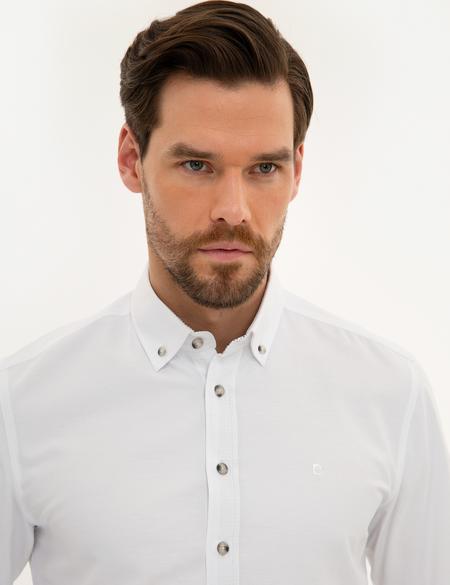 Beyaz Slim Fit Oxford Gömlek - 50219310019
