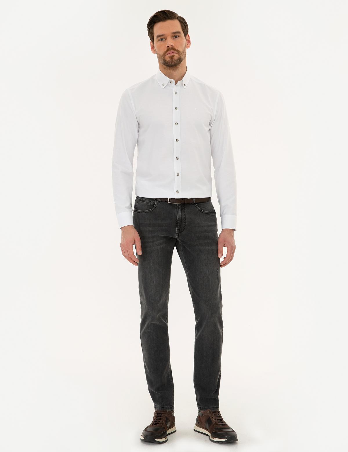 Beyaz Slim Fit Oxford Gömlek - 50219310019