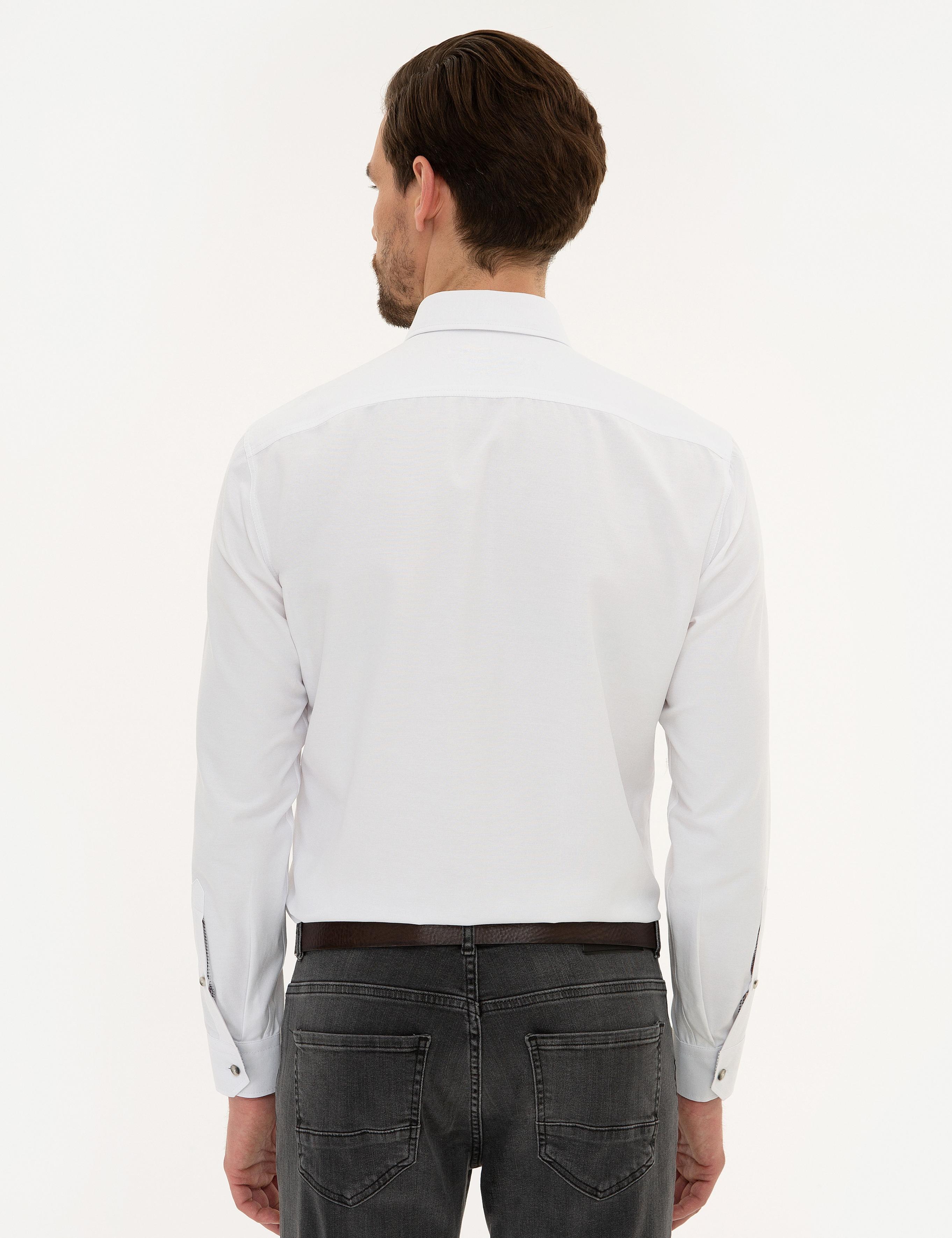 Beyaz Slim Fit Oxford Gömlek