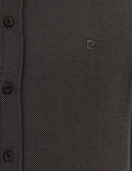 Siyah Slim Fit Uzun Kollu Gömlek - 50220193106