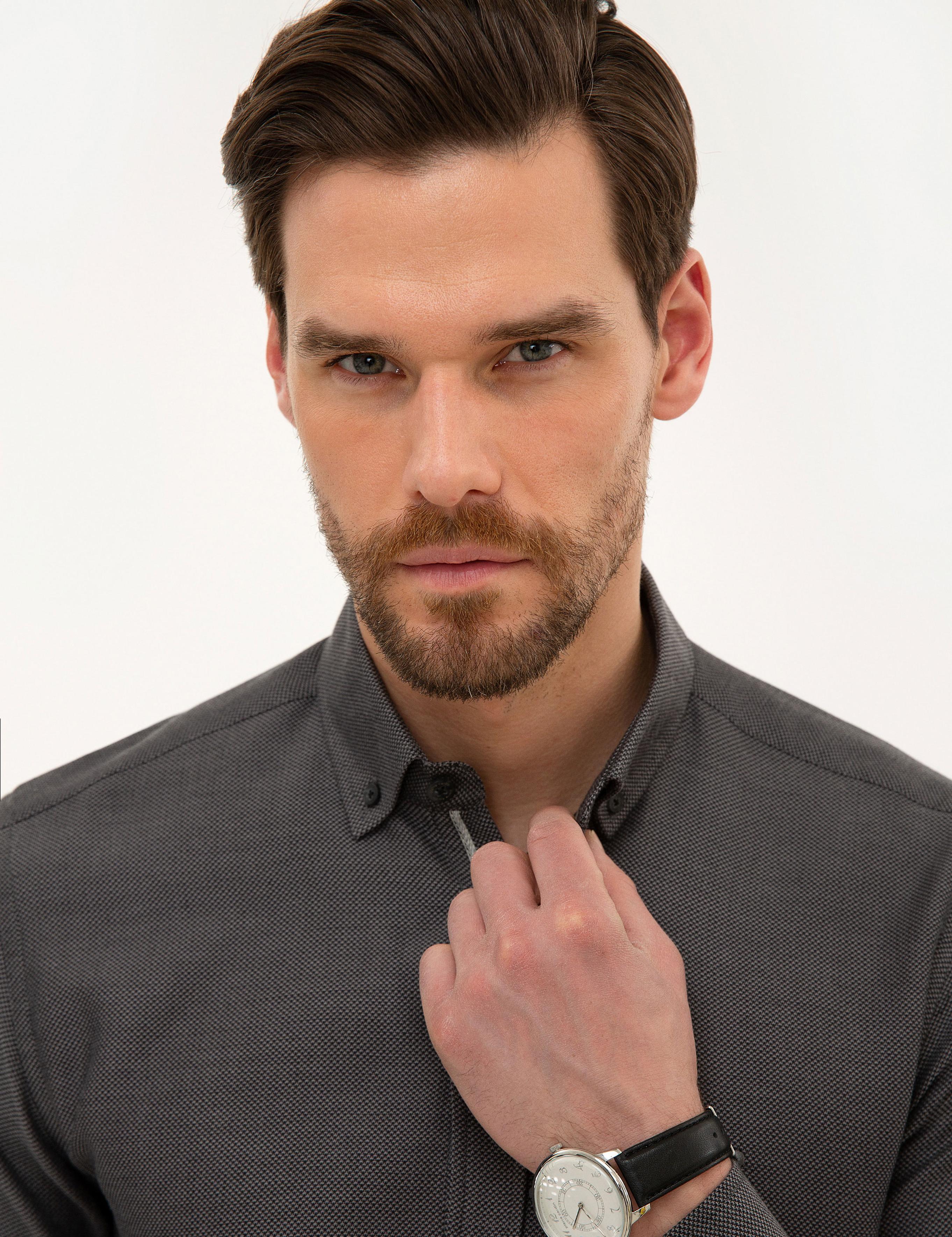 Siyah Slim Fit Uzun Kollu Gömlek