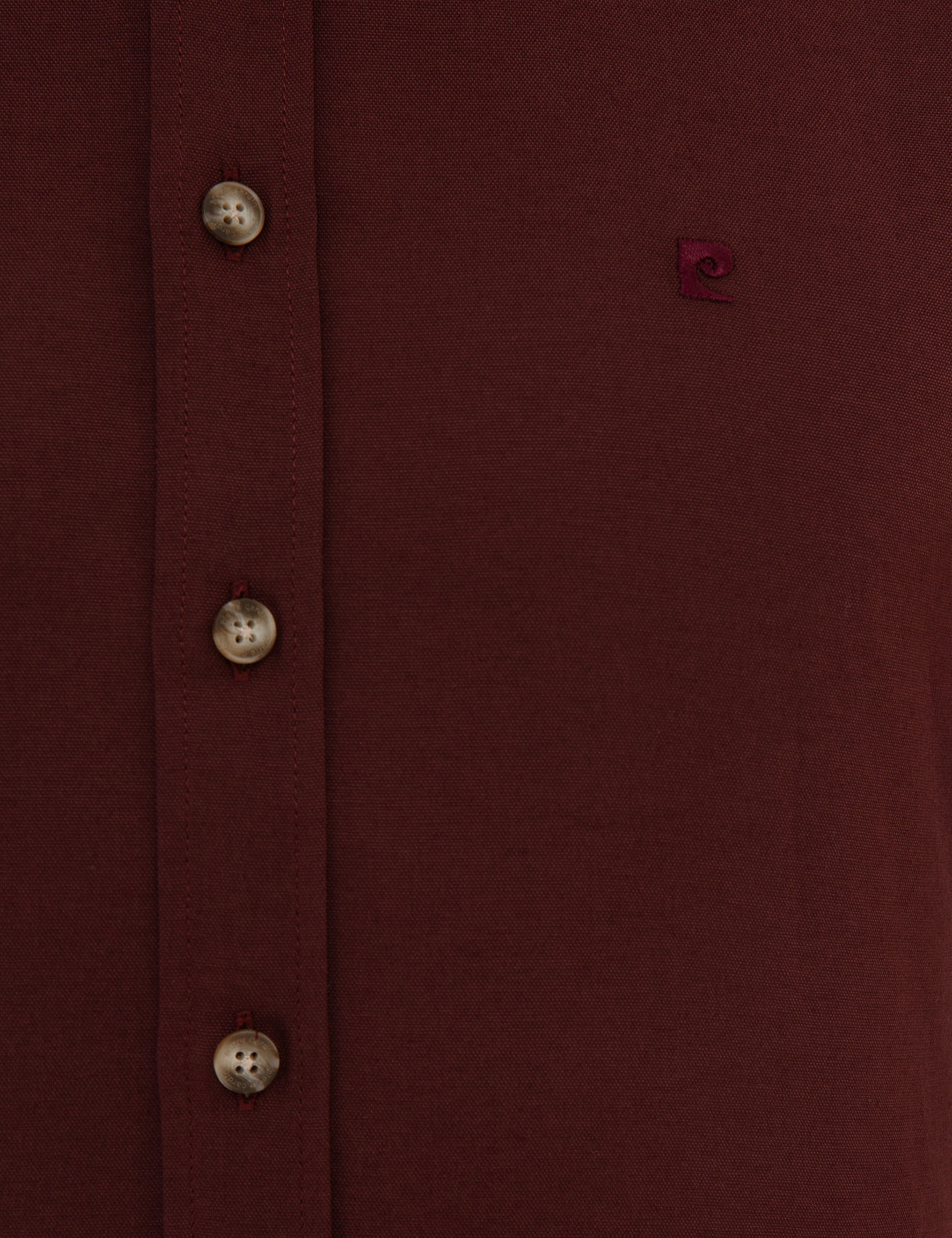 Bordo Slim Fit Uzun Kollu Gömlek - Image 5