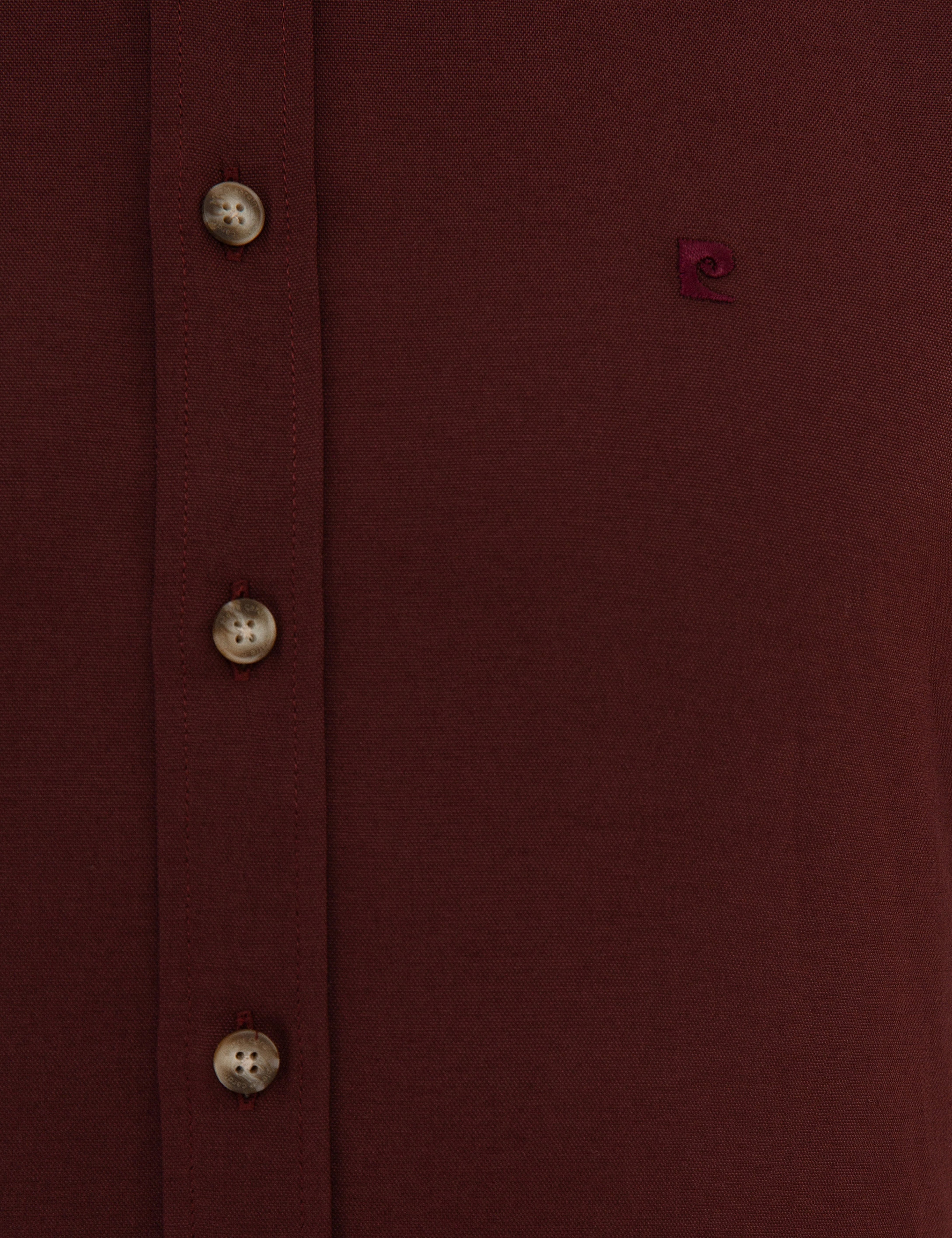 Bordo Slim Fit Uzun Kollu Gömlek