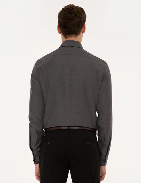 Siyah Slim Fit Uzun Kollu Gömlek - 50220193106