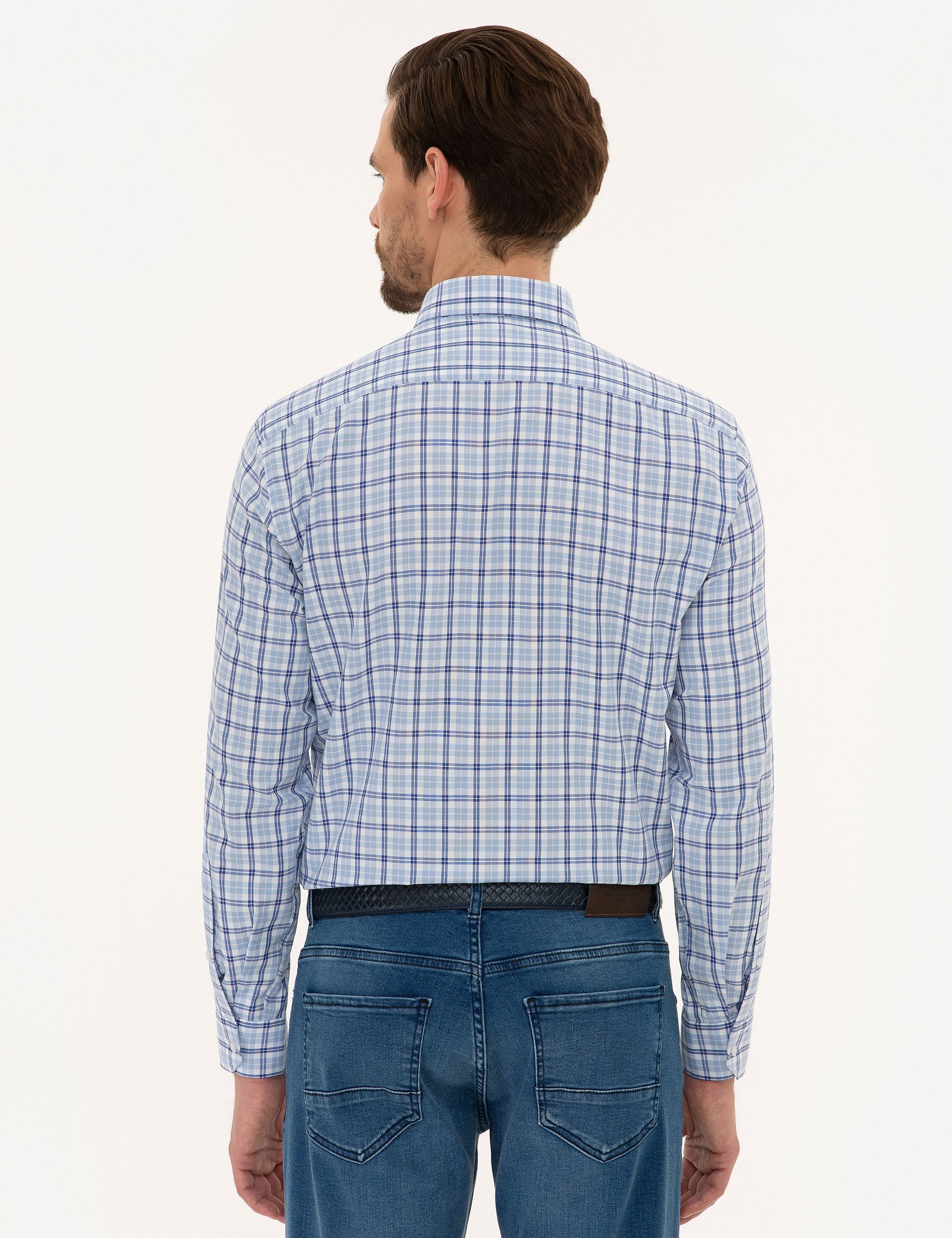 Açık Mavi Regular Fit Uzun Kollu Gömlek - Image 3