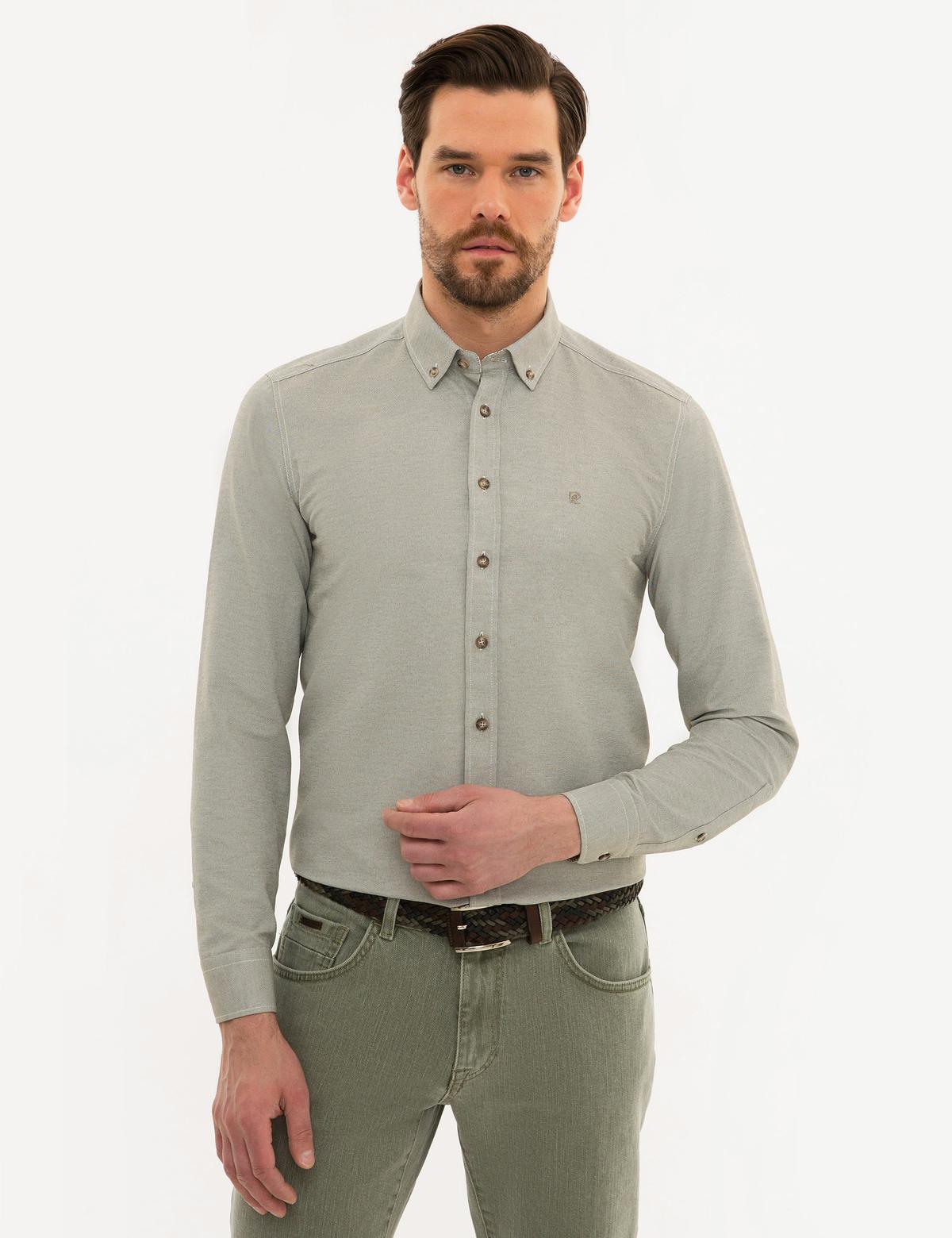 Haki Slim Fit Oxford Gömlek