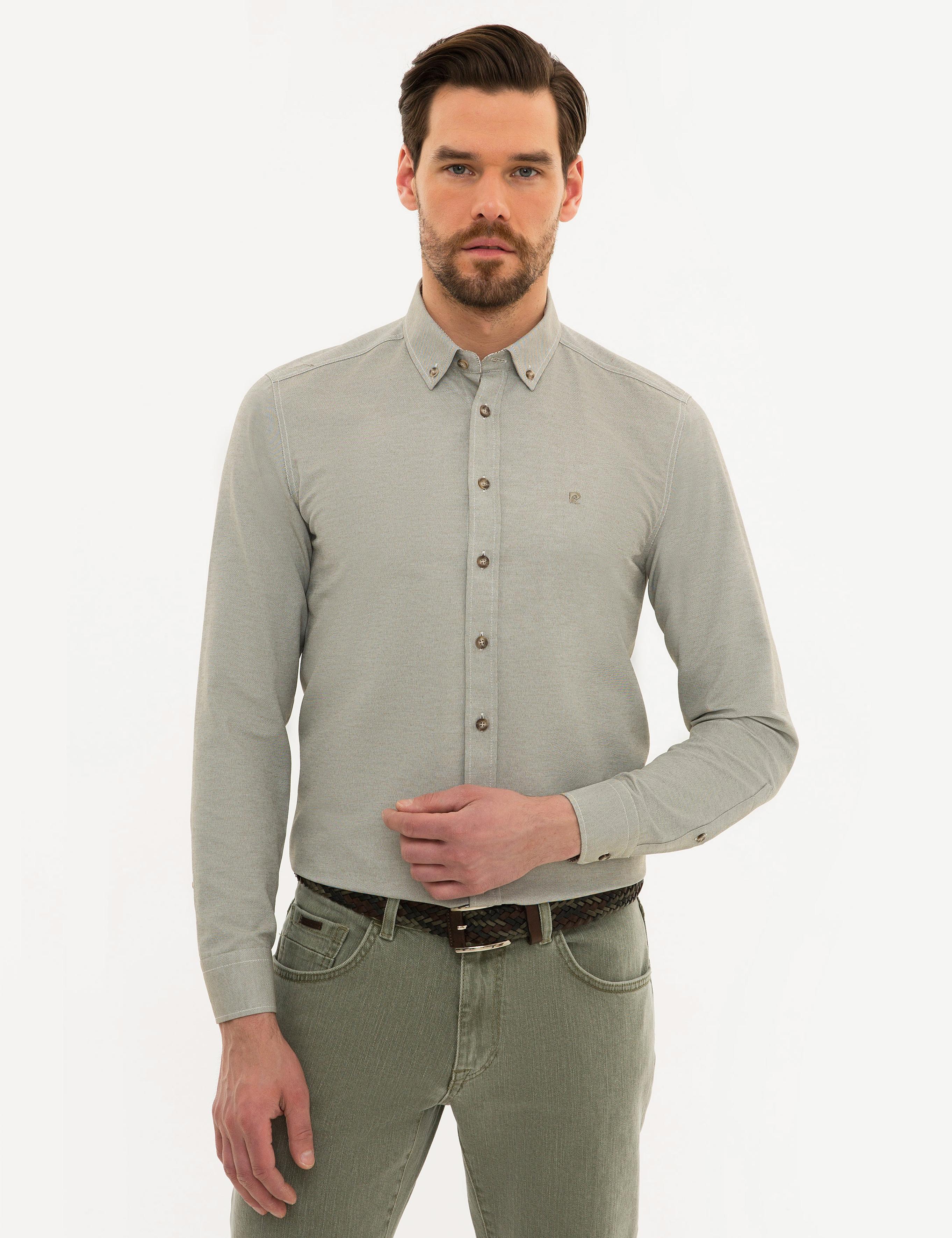 Haki Slim Fit Oxford Gömlek