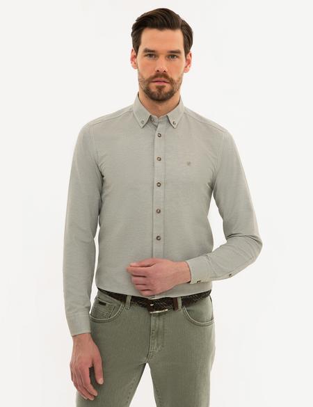 Haki Slim Fit Oxford Gömlek - 50219310028