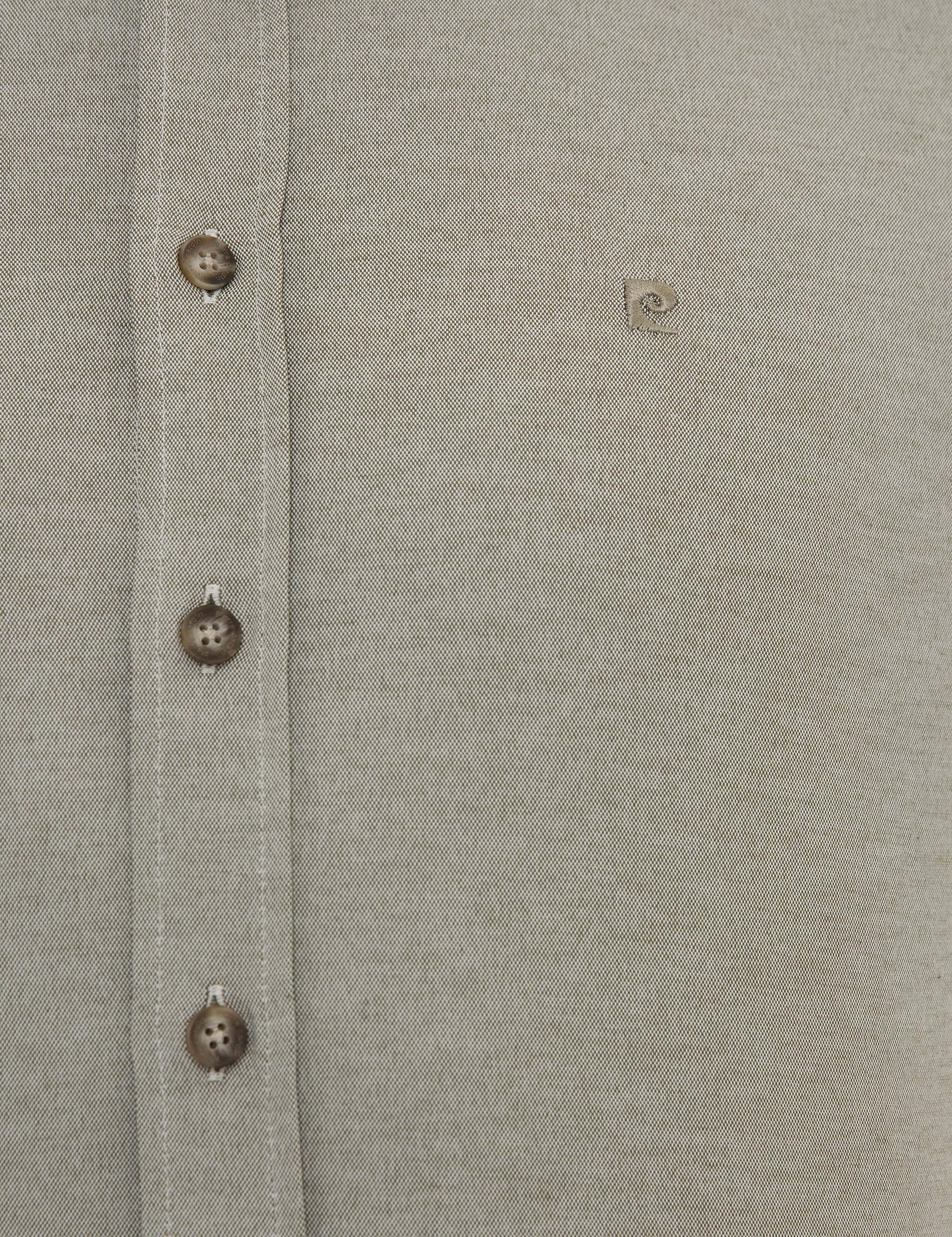 Haki Slim Fit Oxford Gömlek - Image 5