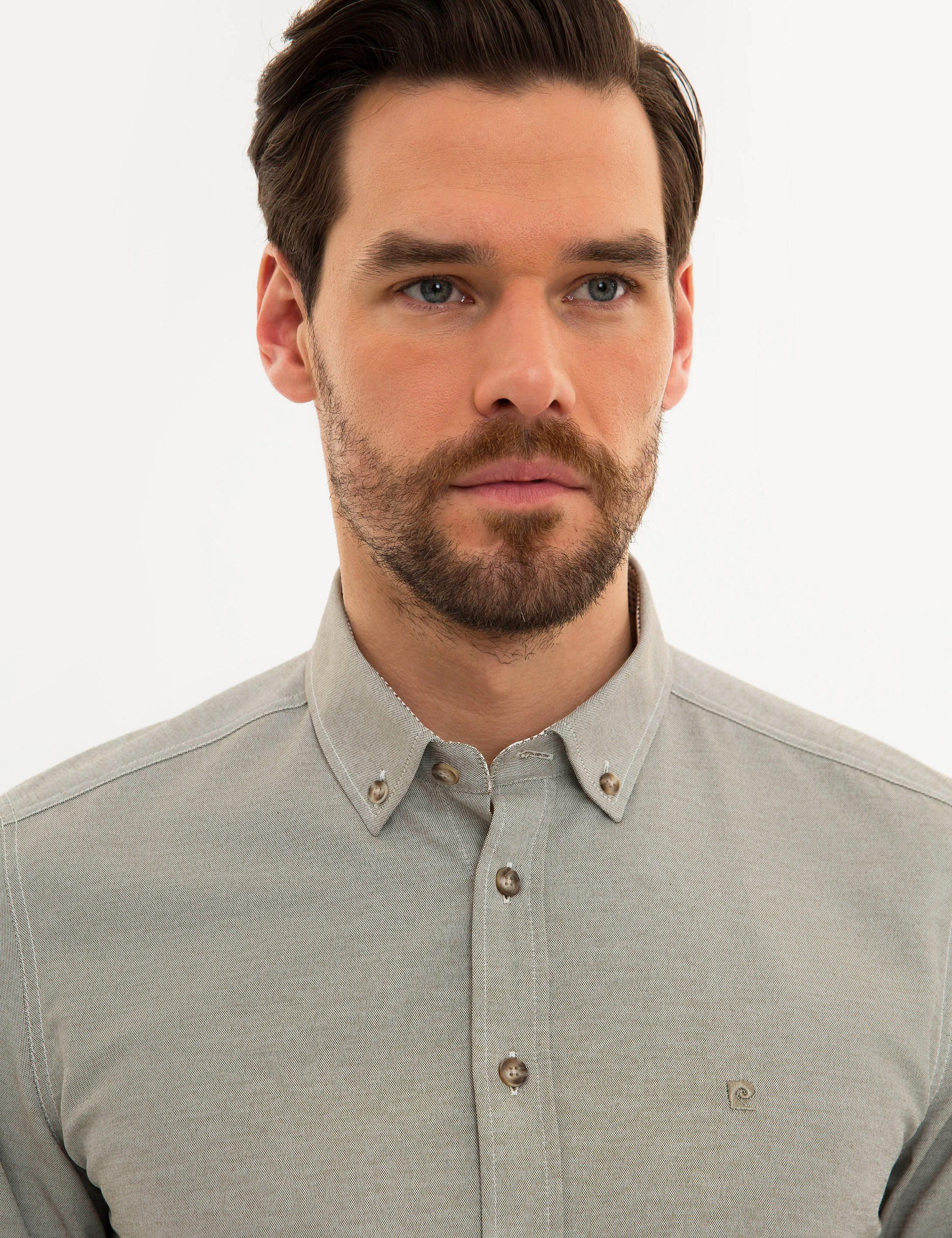 Haki Slim Fit Oxford Gömlek