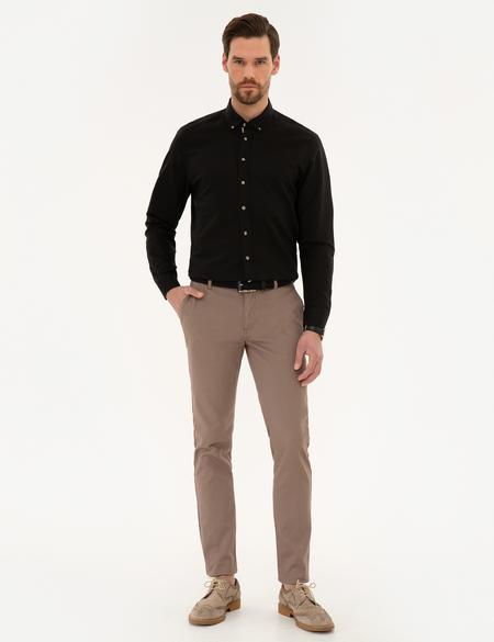 Siyah Slim Fit Uzun Kollu Gömlek - 50220171085
