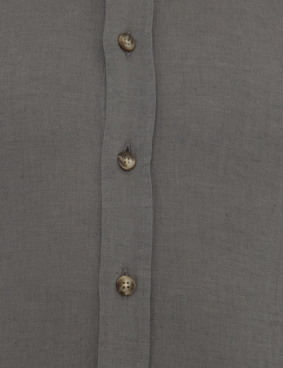 Gri Slim Fit Keten Karışımlı Gömlek - 50220171038