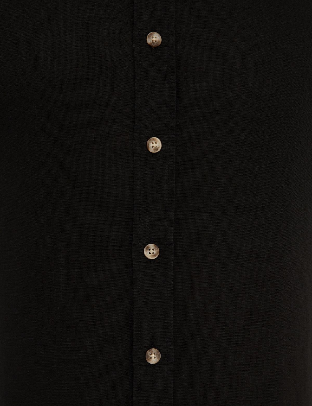 Siyah Slim Fit Uzun Kollu Gömlek - 50220171085