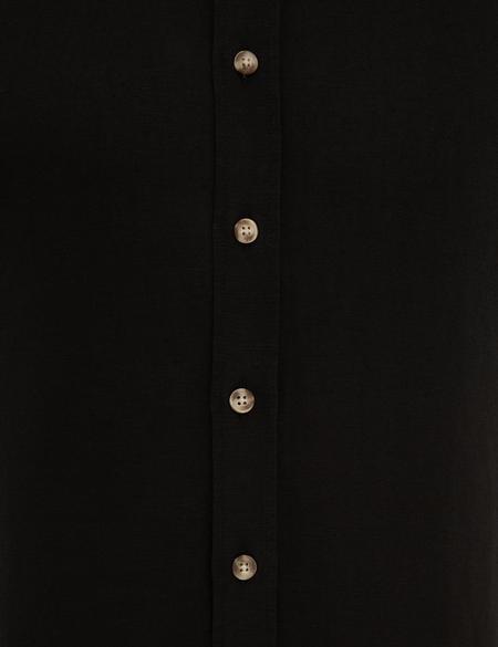 Siyah Slim Fit Uzun Kollu Gömlek - 50220171085