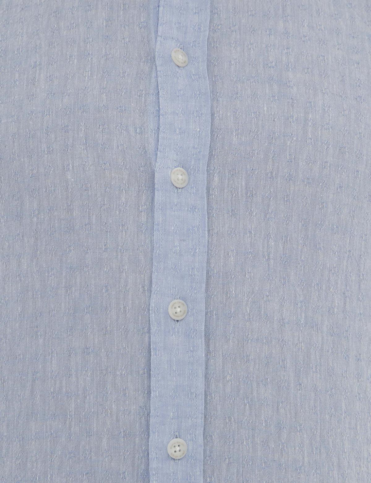 Açık Mavi Slim Fit Keten Karışımlı Gömlek - 50220180010