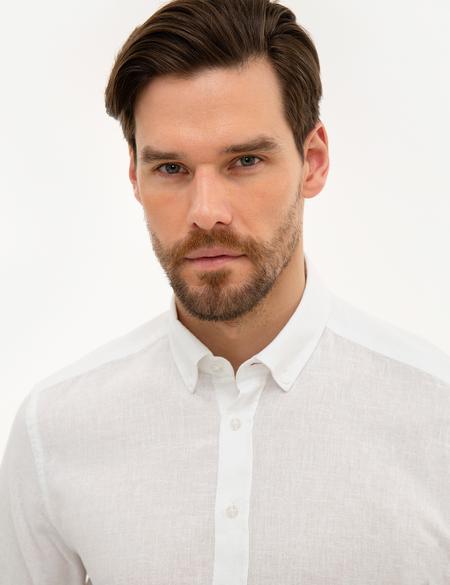 Beyaz Slim Fit Uzun Kollu Gömlek - 50220180002