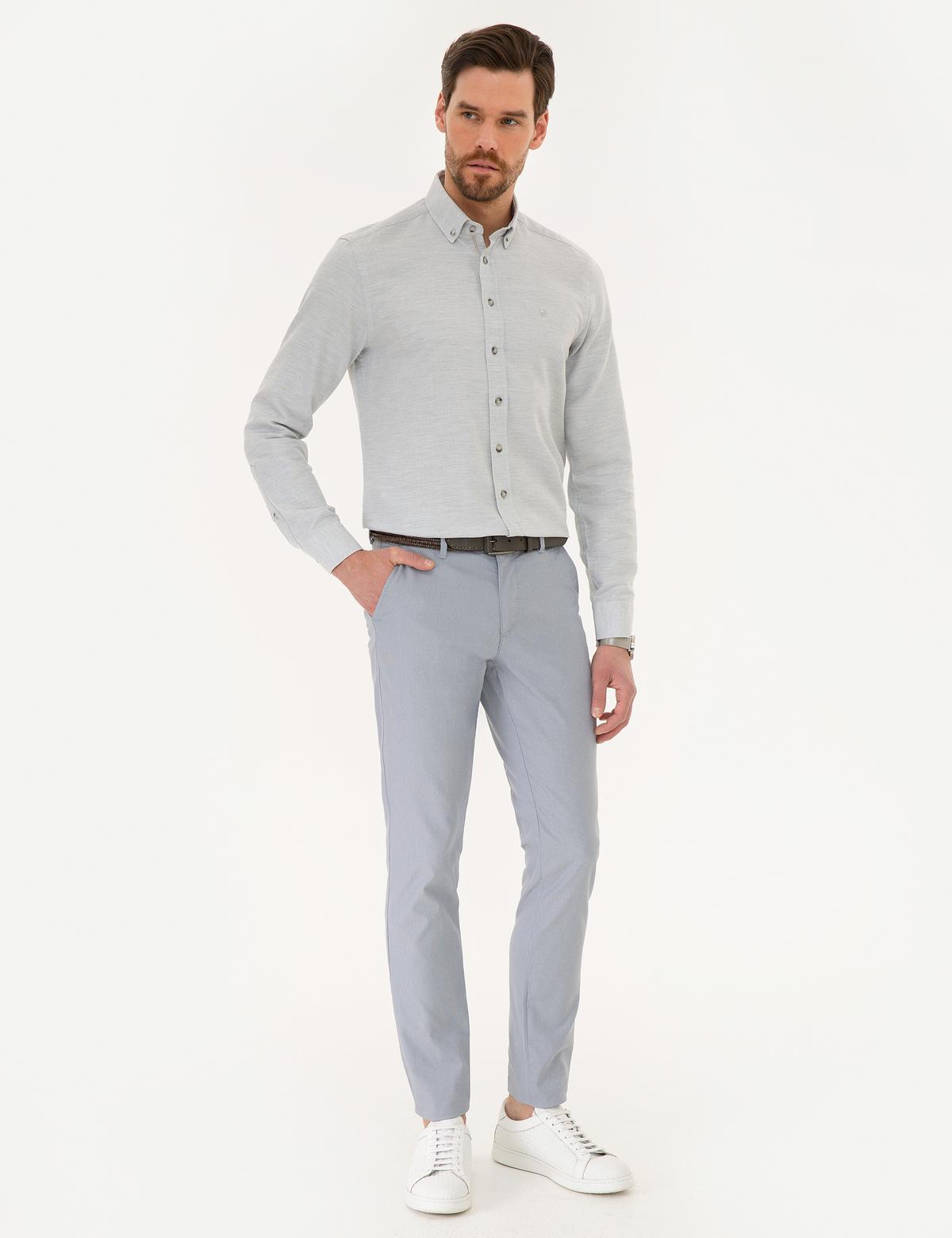 Gri Slim Fit Oxford Gömlek - 50220193010