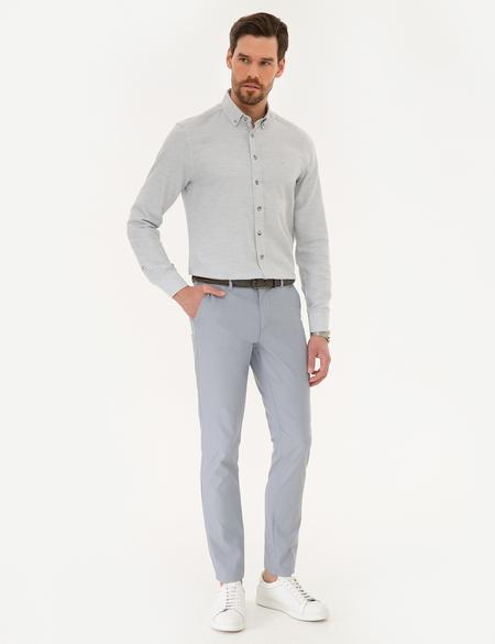 Gri Slim Fit Oxford Gömlek - 50220193010
