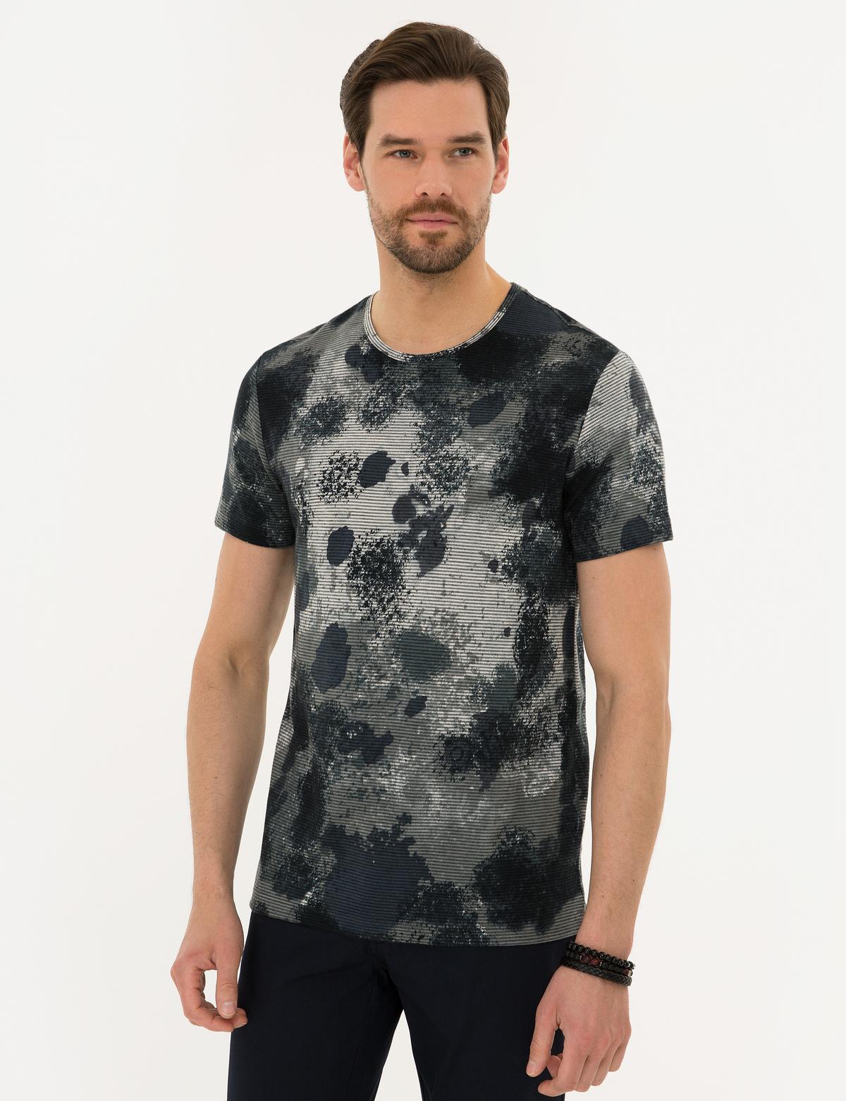 Siyah Slim Fit Tişört - 50218457003