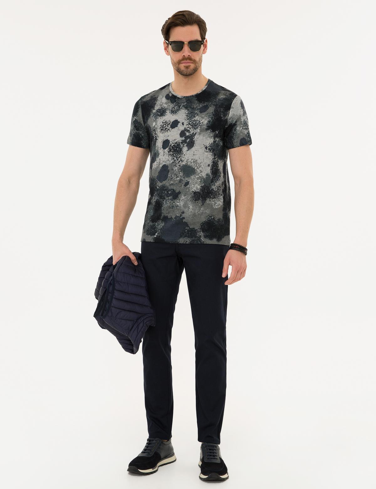 Siyah Slim Fit Tişört - 50218457003