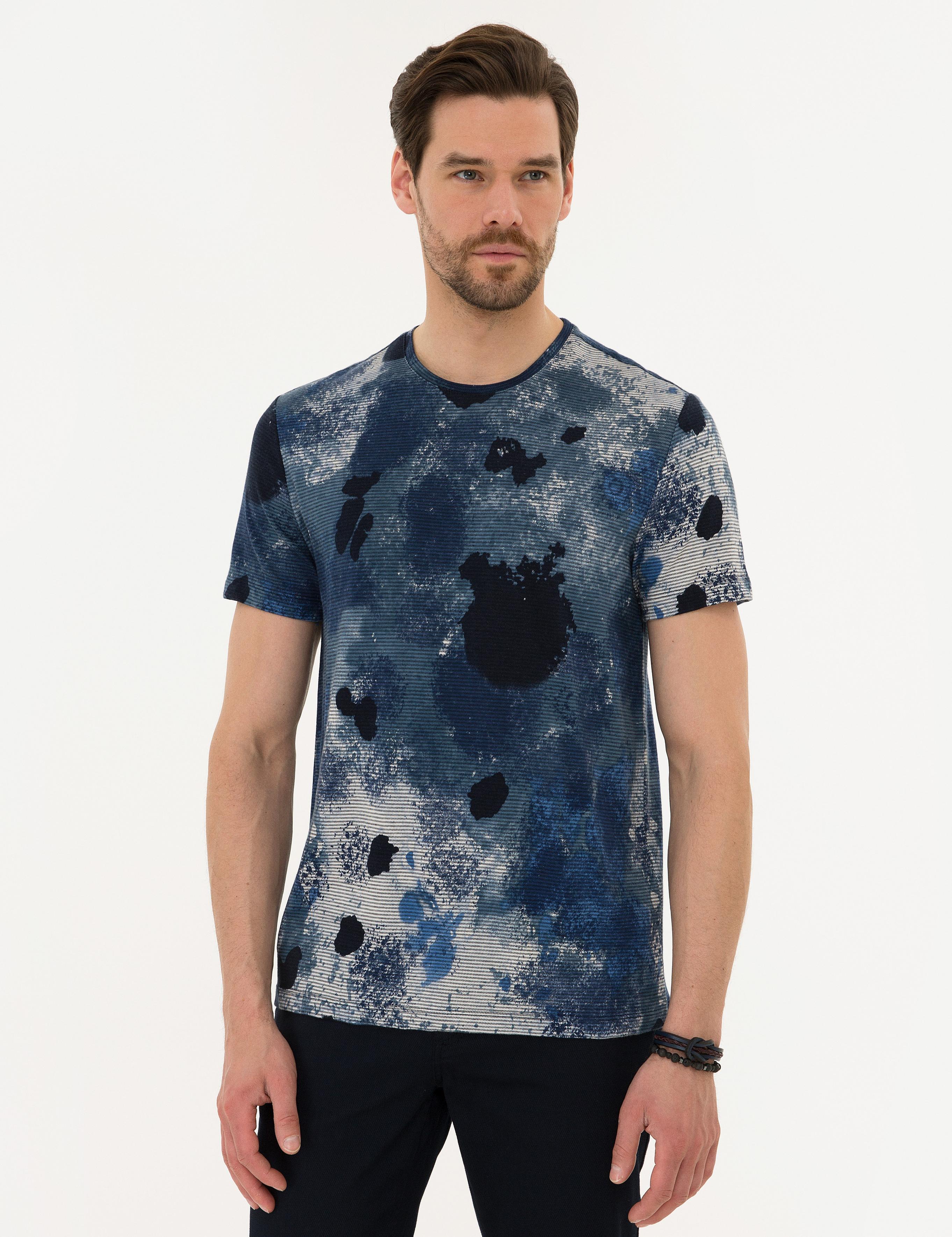 Lacivert Slim Fit Bisiklet Yaka T-Shirt