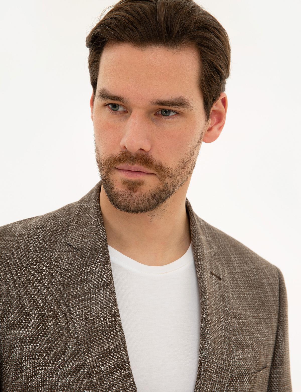 Kahverengi Slim Fit Ceket - 50220041011