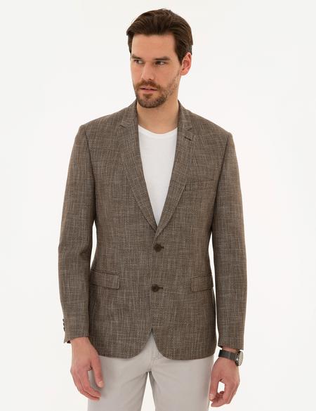 Kahverengi Slim Fit Ceket - 50220041011