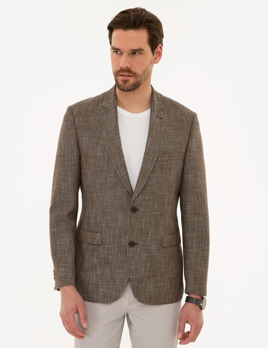 Kahverengi Slim Fit Ceket