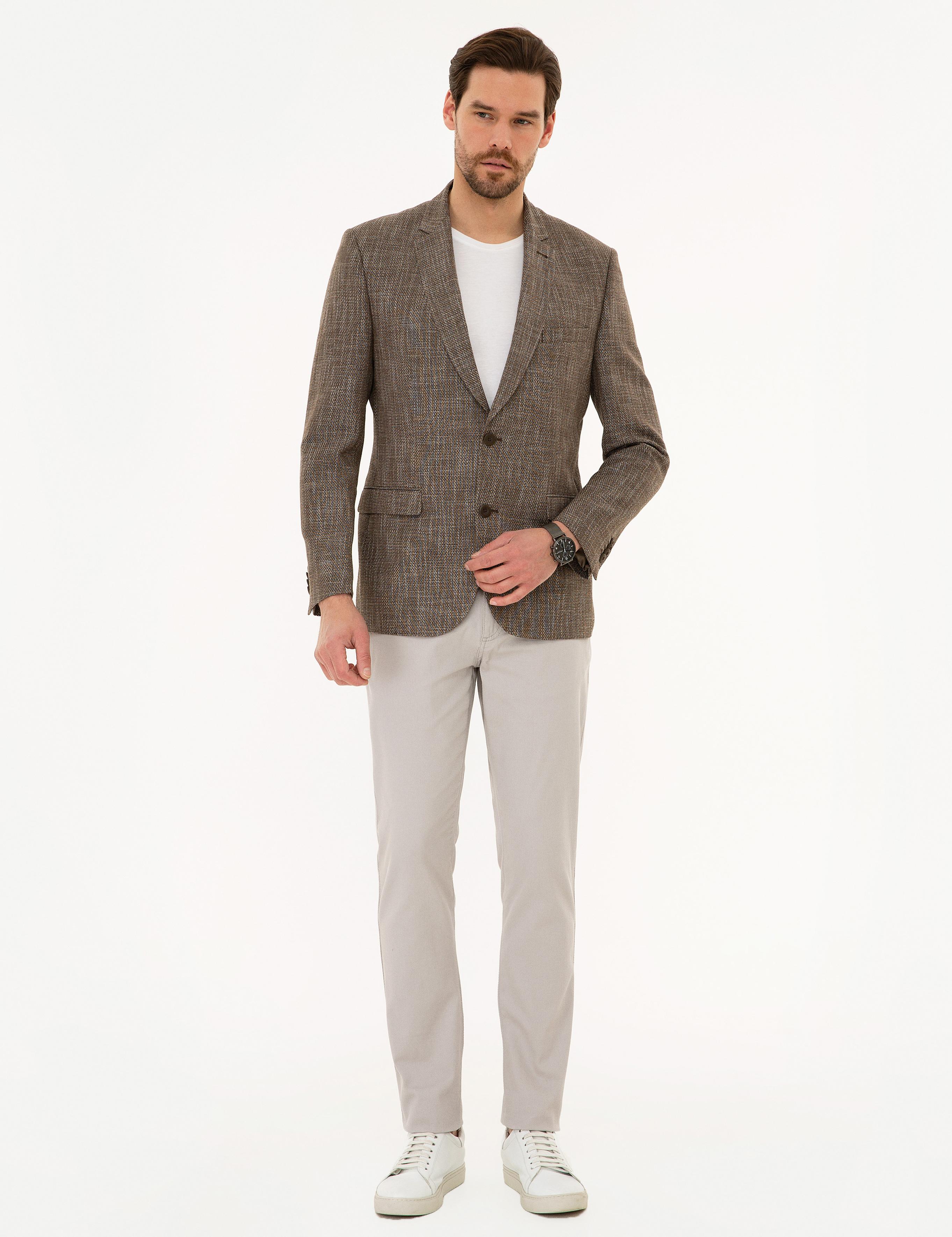 Kahverengi Slim Fit Ceket