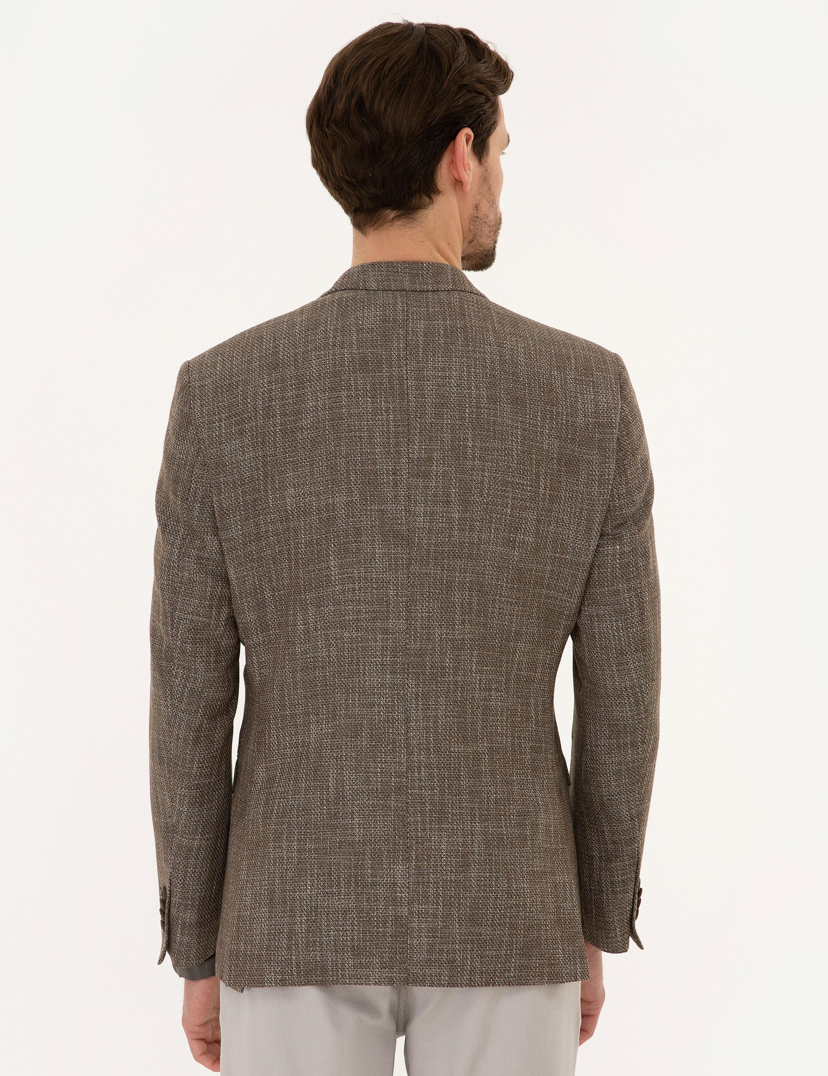 Kahverengi Slim Fit Ceket
