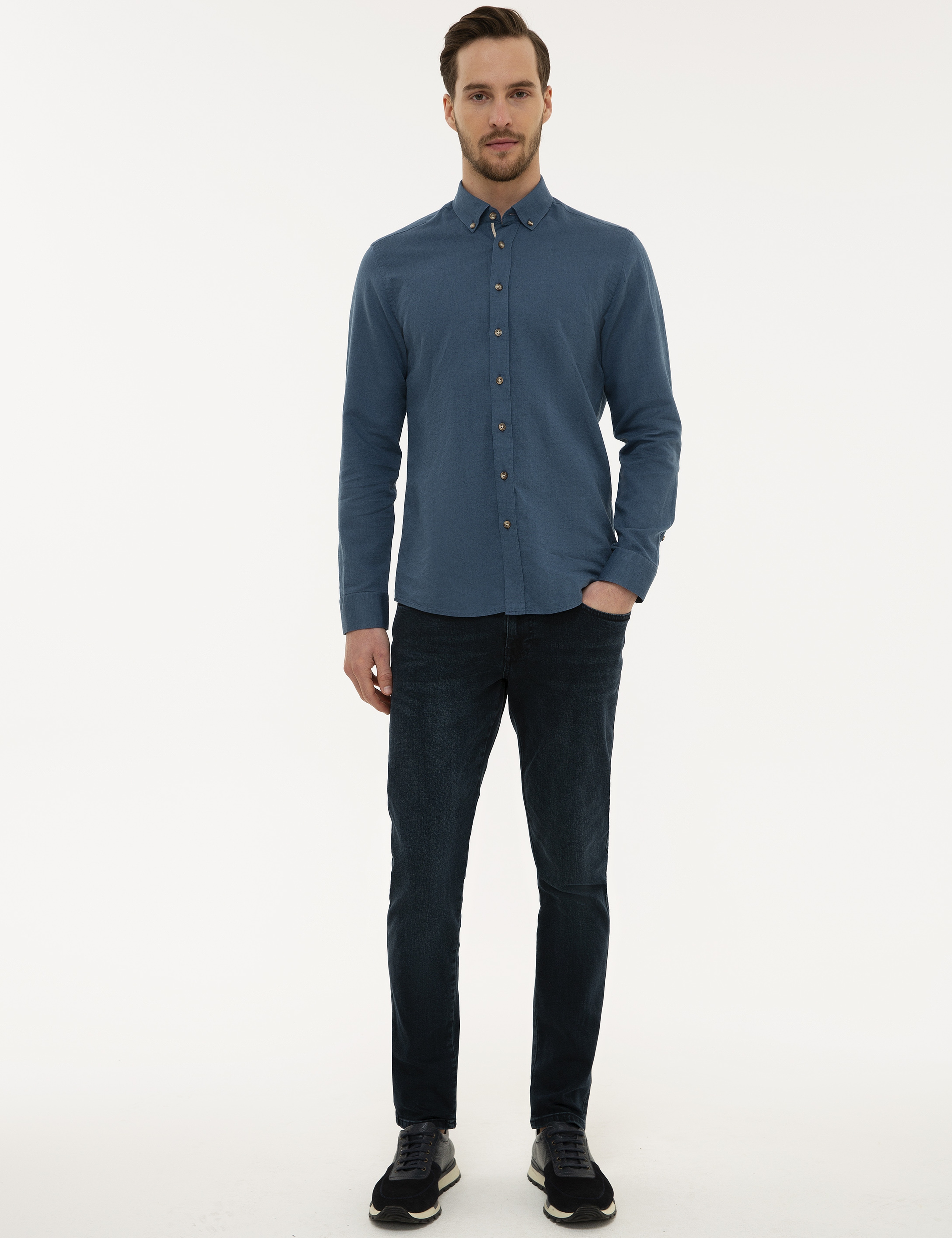 Mavi Slim Fit Gömlek