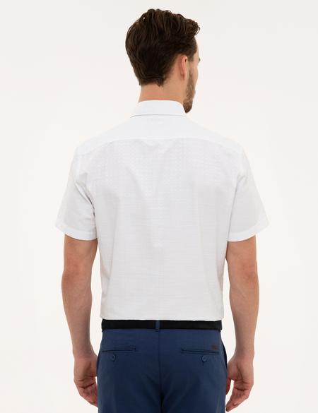 Beyaz Regular Fit Kısa Kollu Gömlek - 50219308018