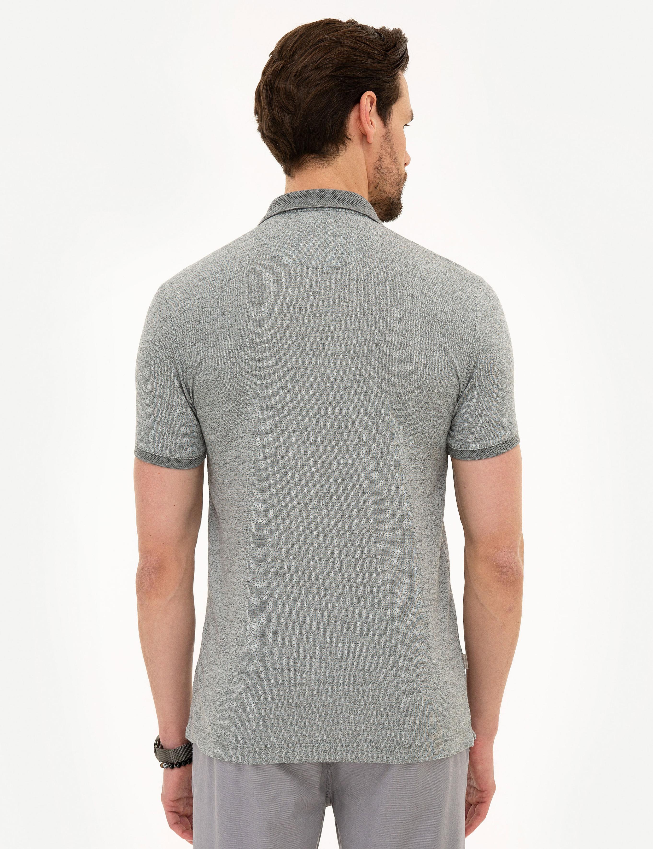 Gri Melanj Slim Fit Polo Yaka Tişört
