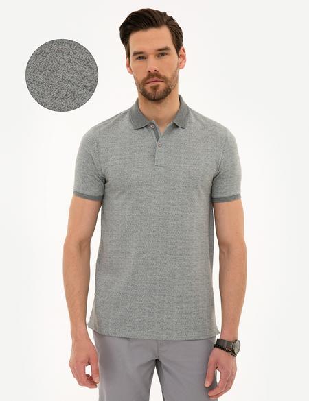 Gri Melanj Slim Fit Polo Yaka Tişört - 50218532007
