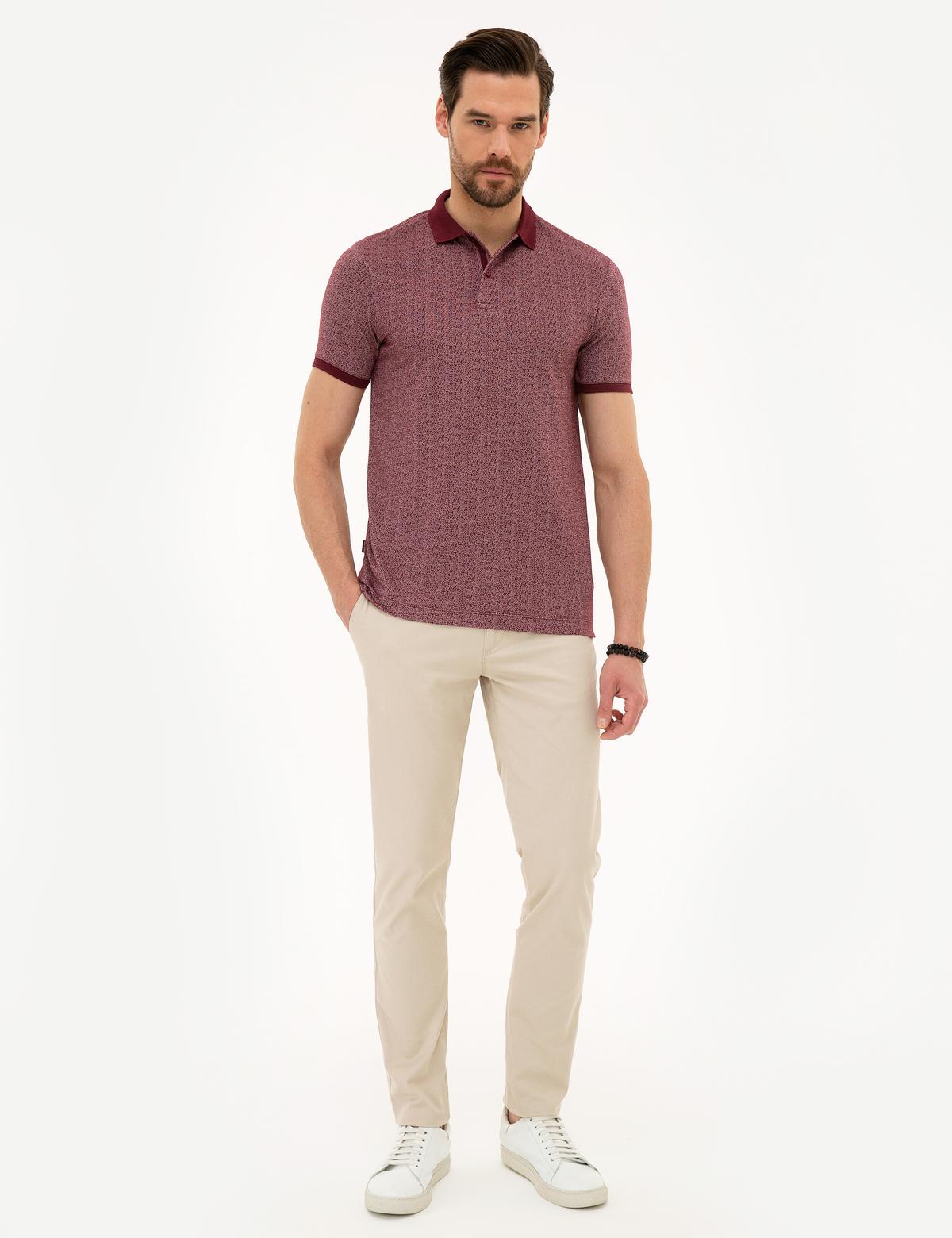 Bordo Slim Fit Polo Yaka T-Shirt - 50218532020