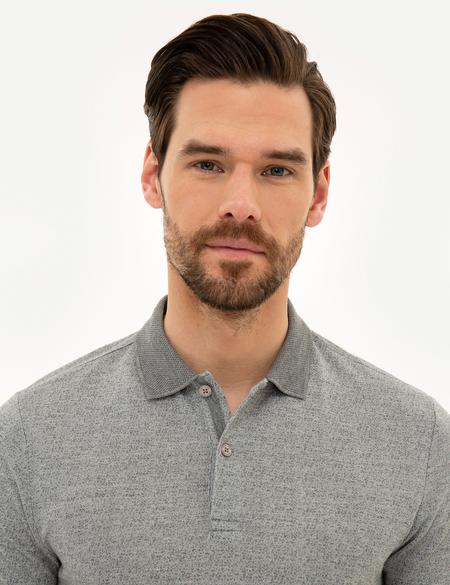 Gri Melanj Slim Fit Polo Yaka Tişört - 50218532007