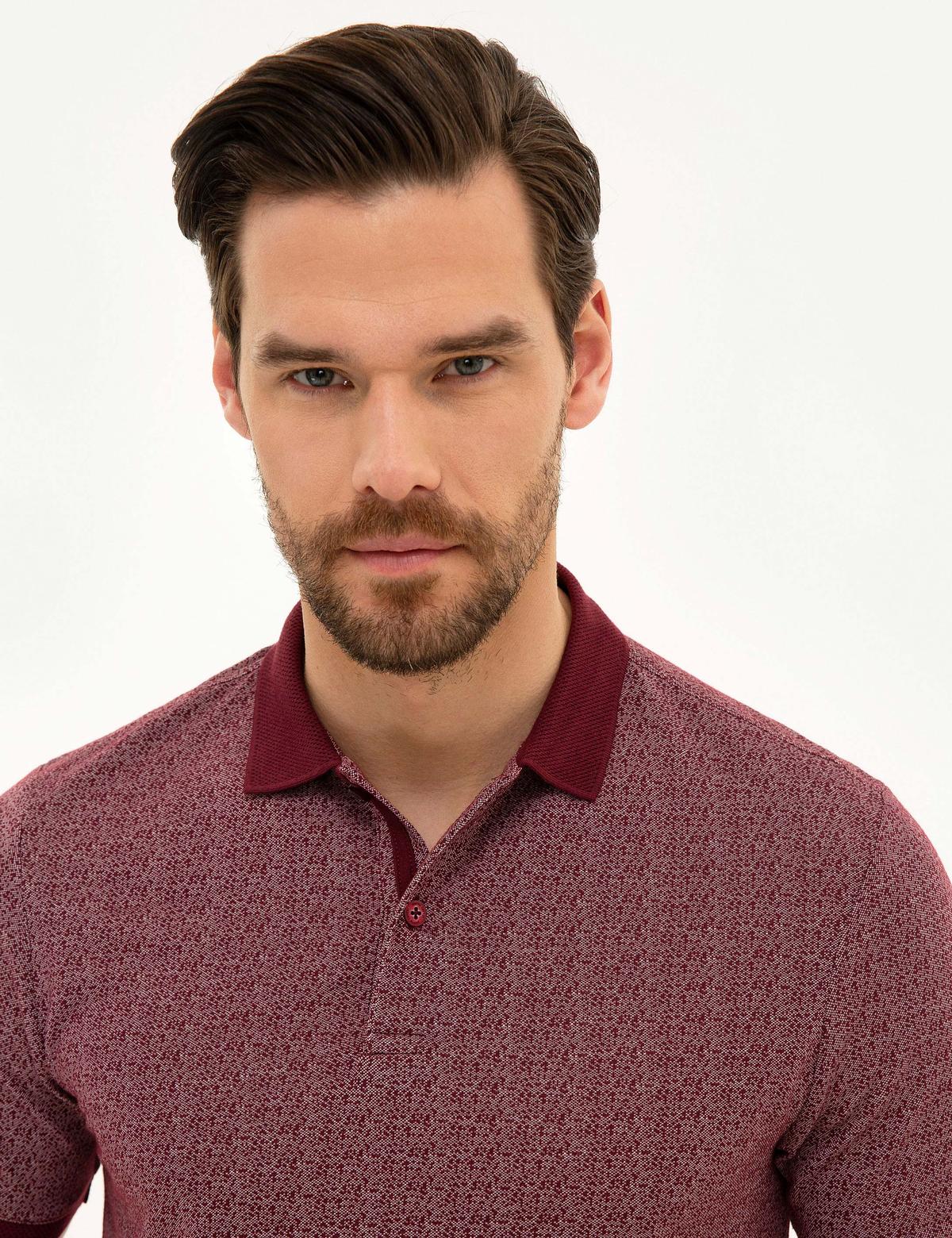 Bordo Slim Fit Polo Yaka T-Shirt - 50218532020