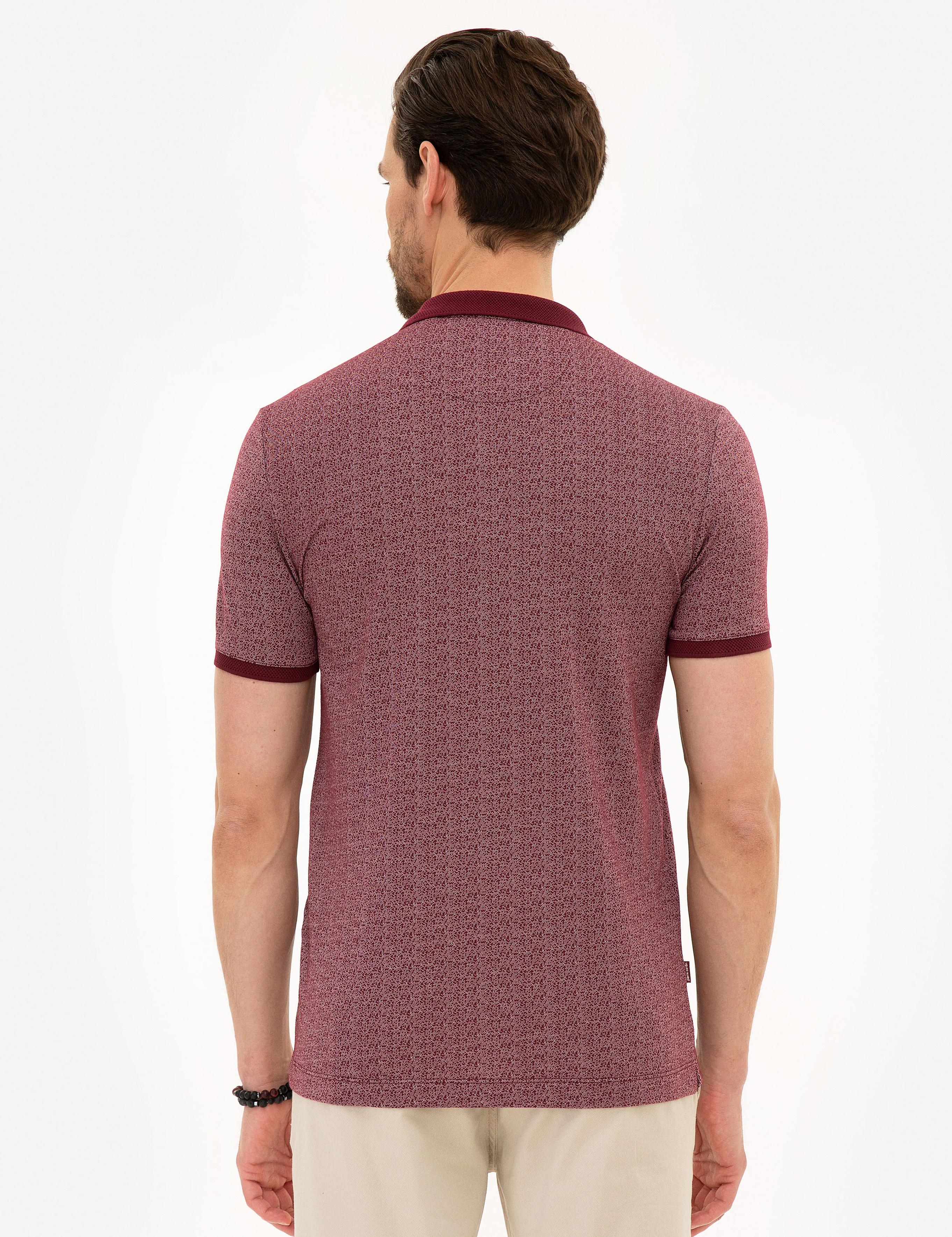 Bordo Slim Fit Polo Yaka T-Shirt