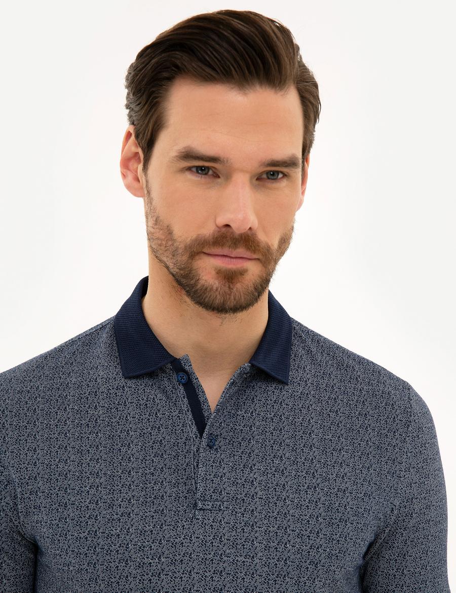 Lacivert Slim Fit Polo Yaka Tişört