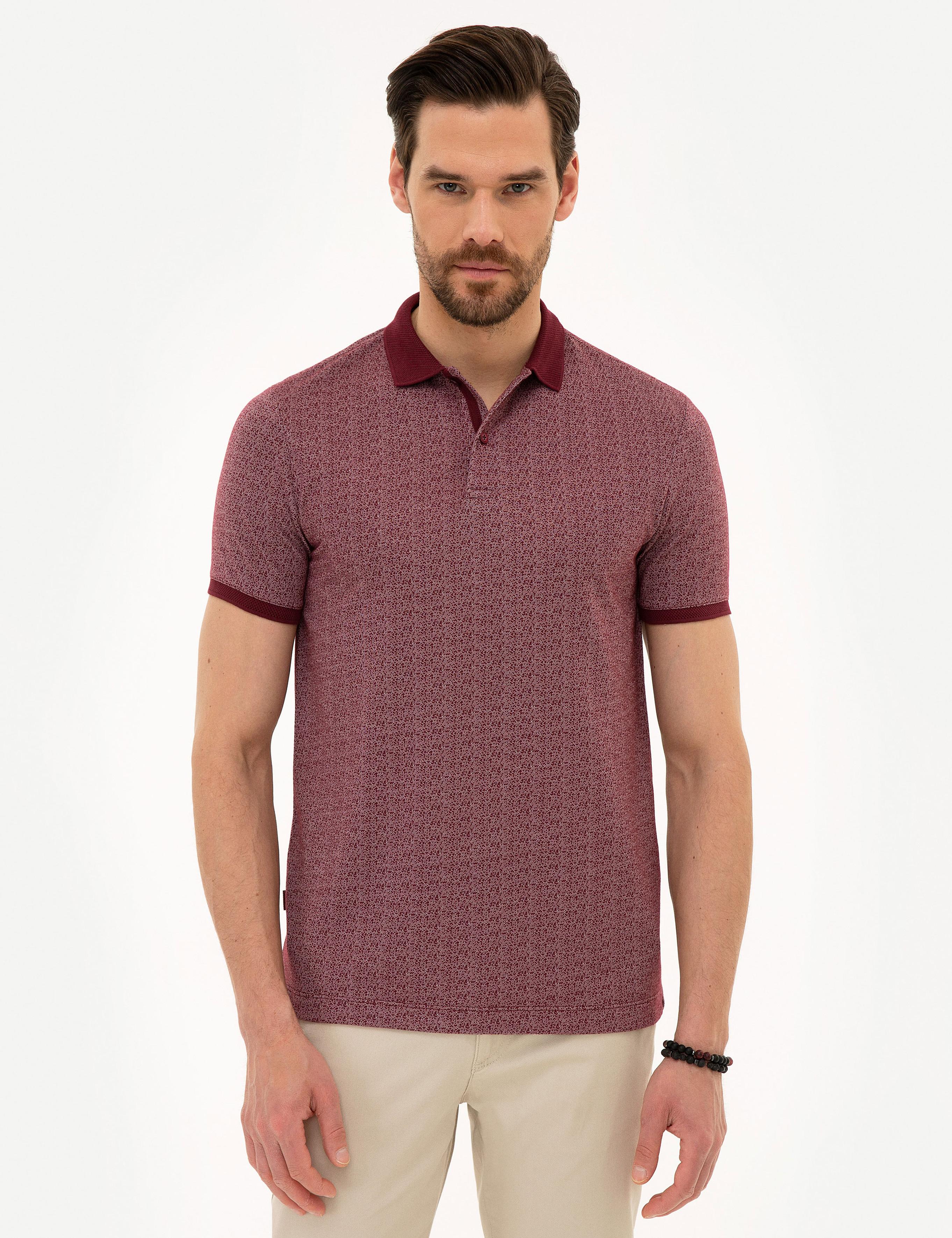Bordo Slim Fit Polo Yaka T-Shirt
