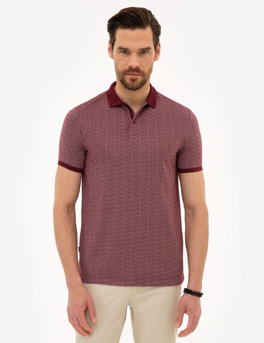 Bordo Slim Fit Polo Yaka T-Shirt