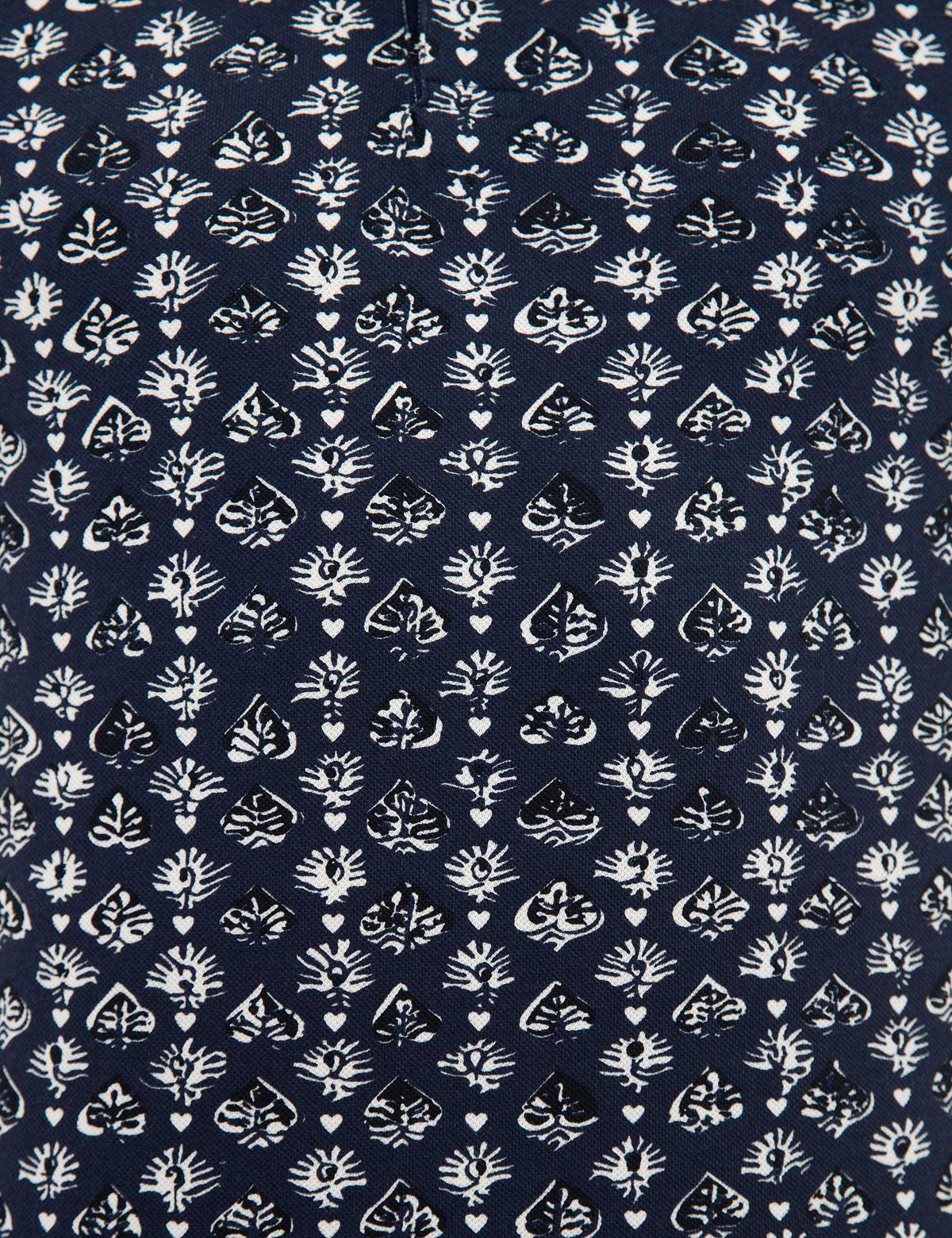 Lacivert Slim Fit Baskılı Polo Yaka Tişört - 50218649023