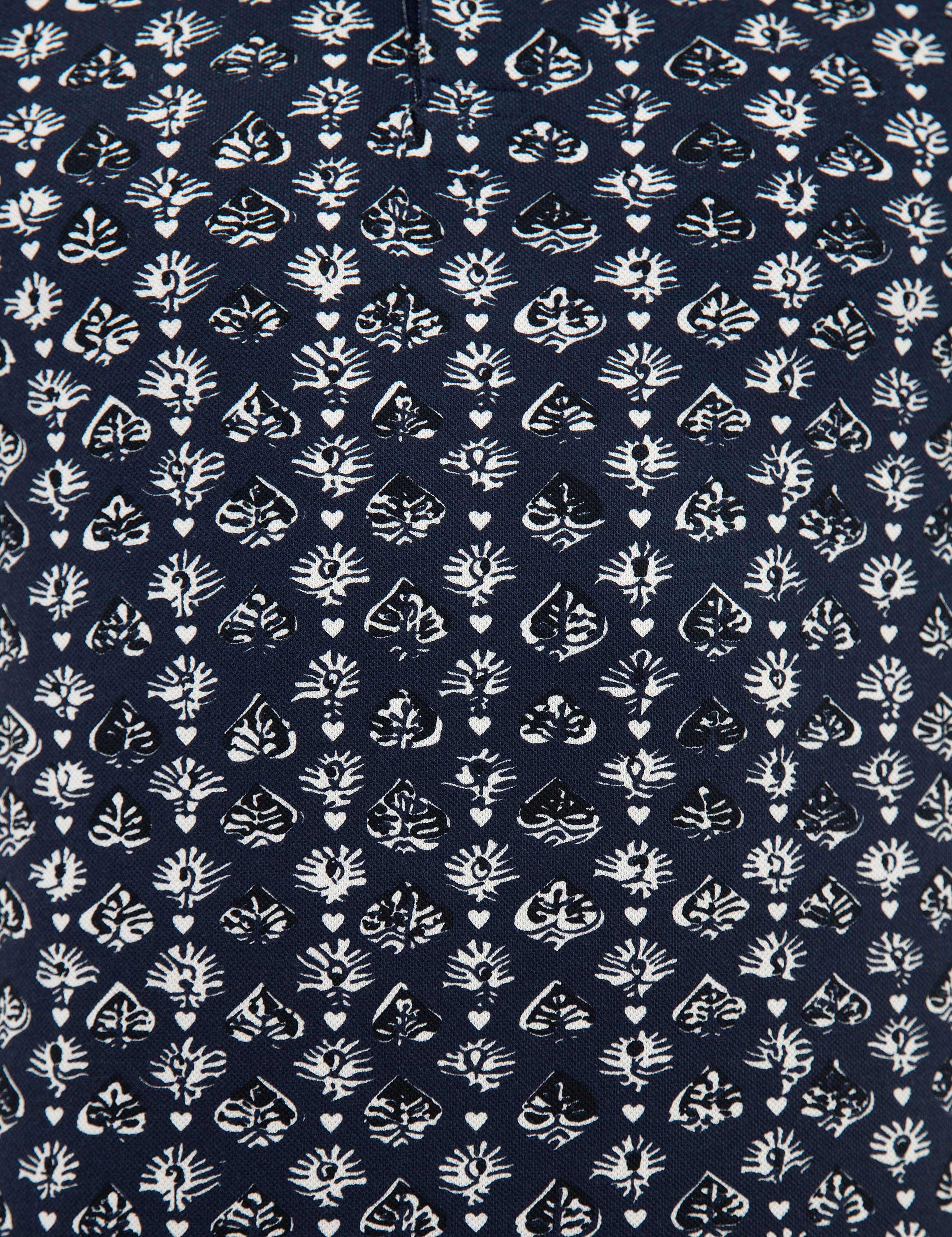 Lacivert Slim Fit Baskılı Polo Yaka Tişört - Image 5